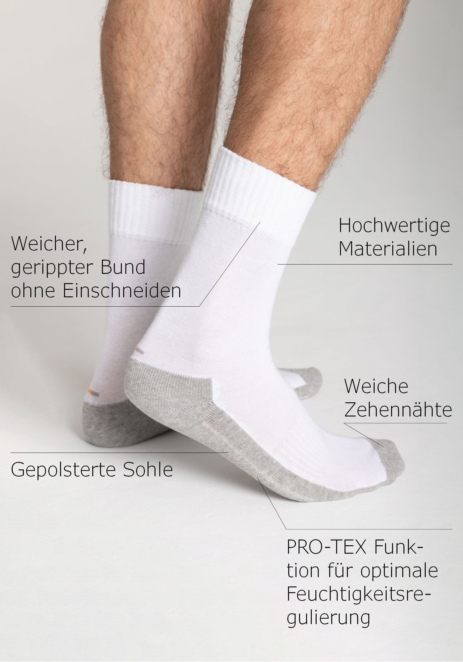 Camano Socken »function« 4 Paar, 4 Paar tlg. mit feuchtigkeitsregulierendem Material