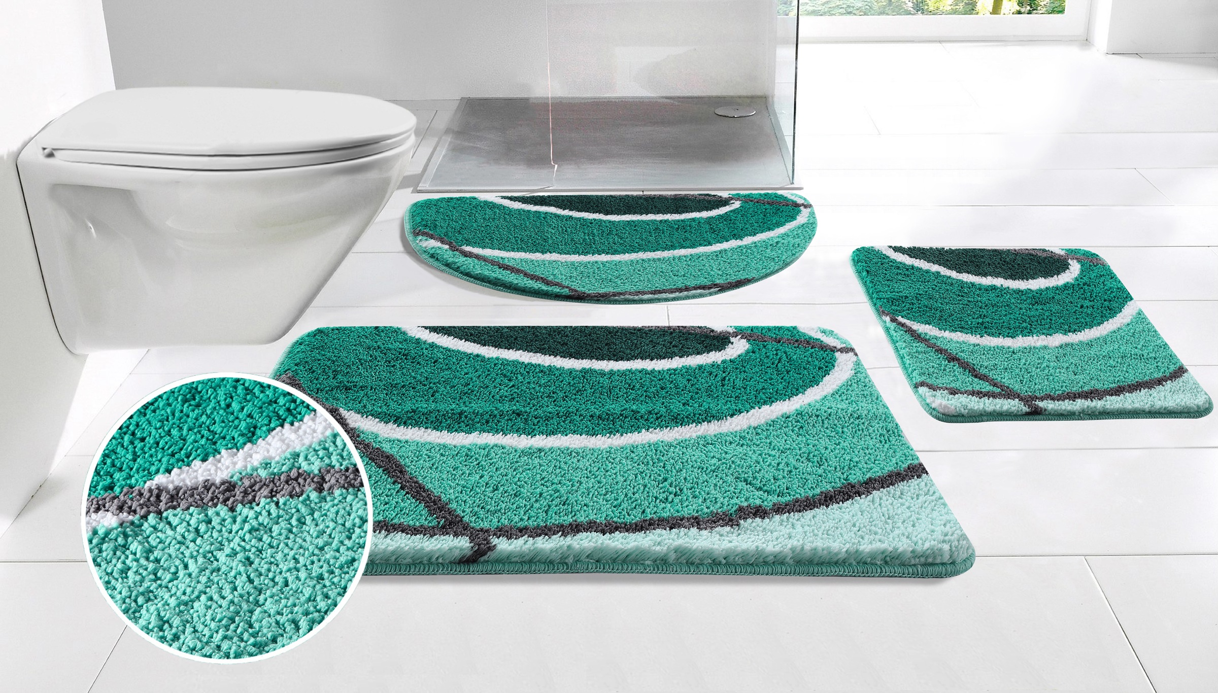 my home Badematte »Juna mit Muster, Badvorleger, Badezimmer Teppich, Duschv günstig online kaufen