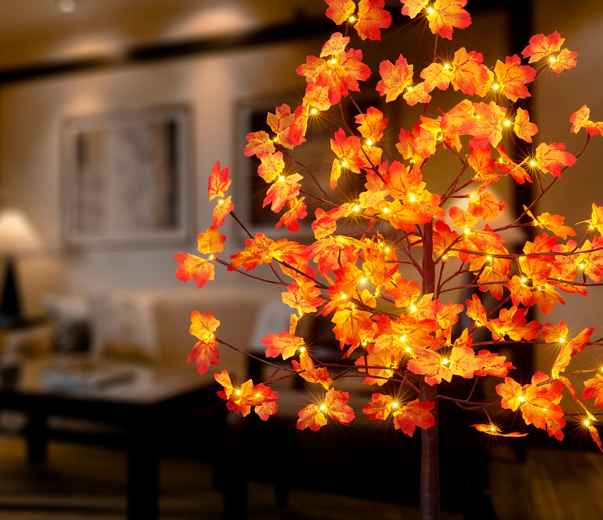 LED flammig-flammig, Beleuchteter online Baum mit Deko-Herbstbaum kaufen »Weihnachtsdeko«, Ahornblättern BONETTI 96