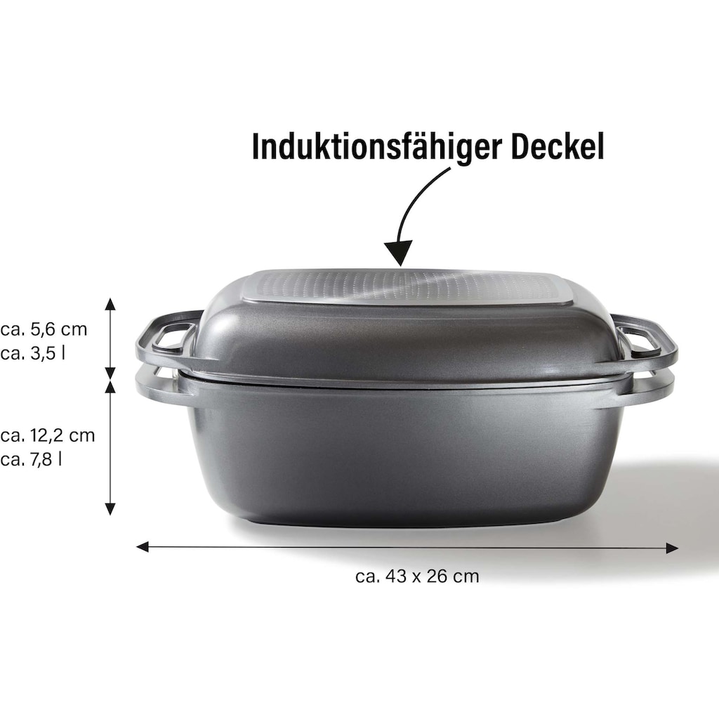 STONELINE Bräter, Aluminiumguss, (1 tlg.), Induktion, 7,8 Liter