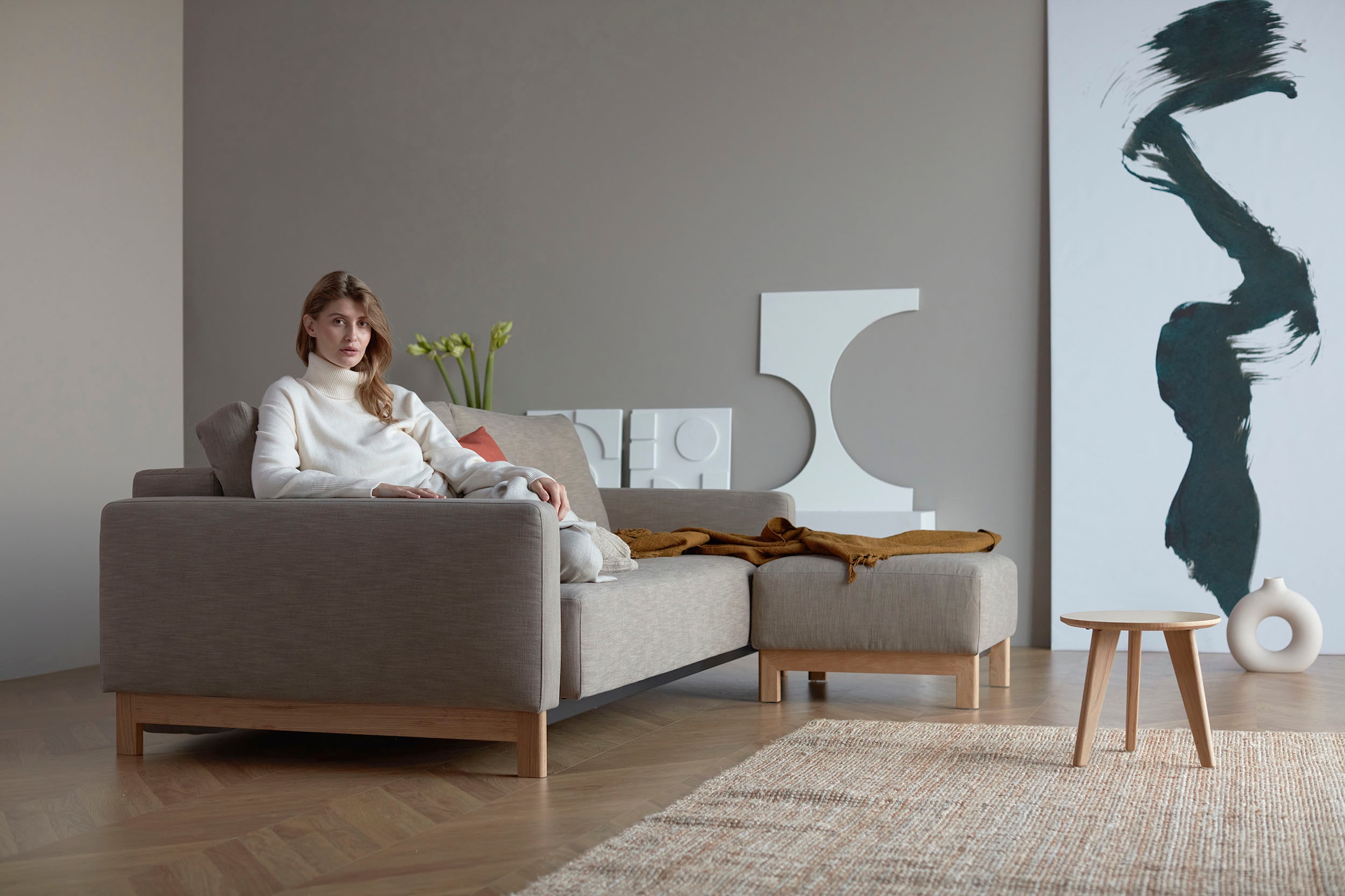 INNOVATION LIVING ™ Polsterhocker, Pocket Spring Komfort, minimale Belastung für die Umwelt