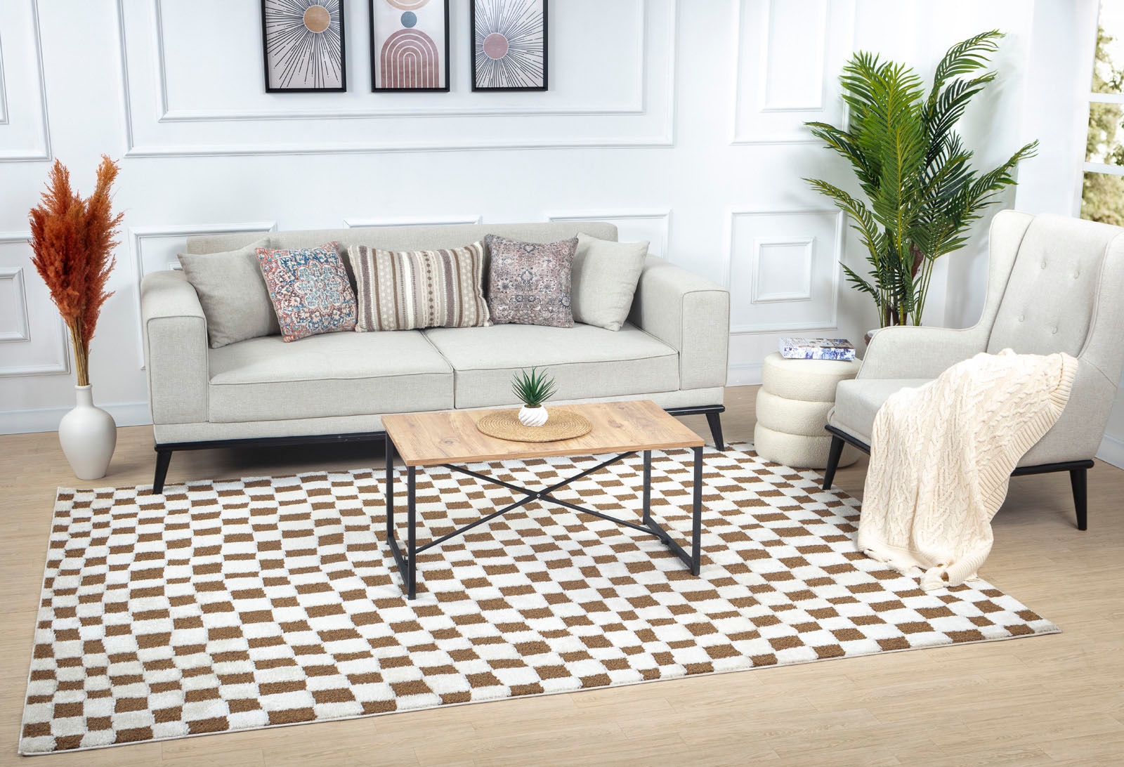 Livabliss Teppich »BARI«, rechteckig, 14 mm Höhe, Skandi Design, Modern Boh günstig online kaufen