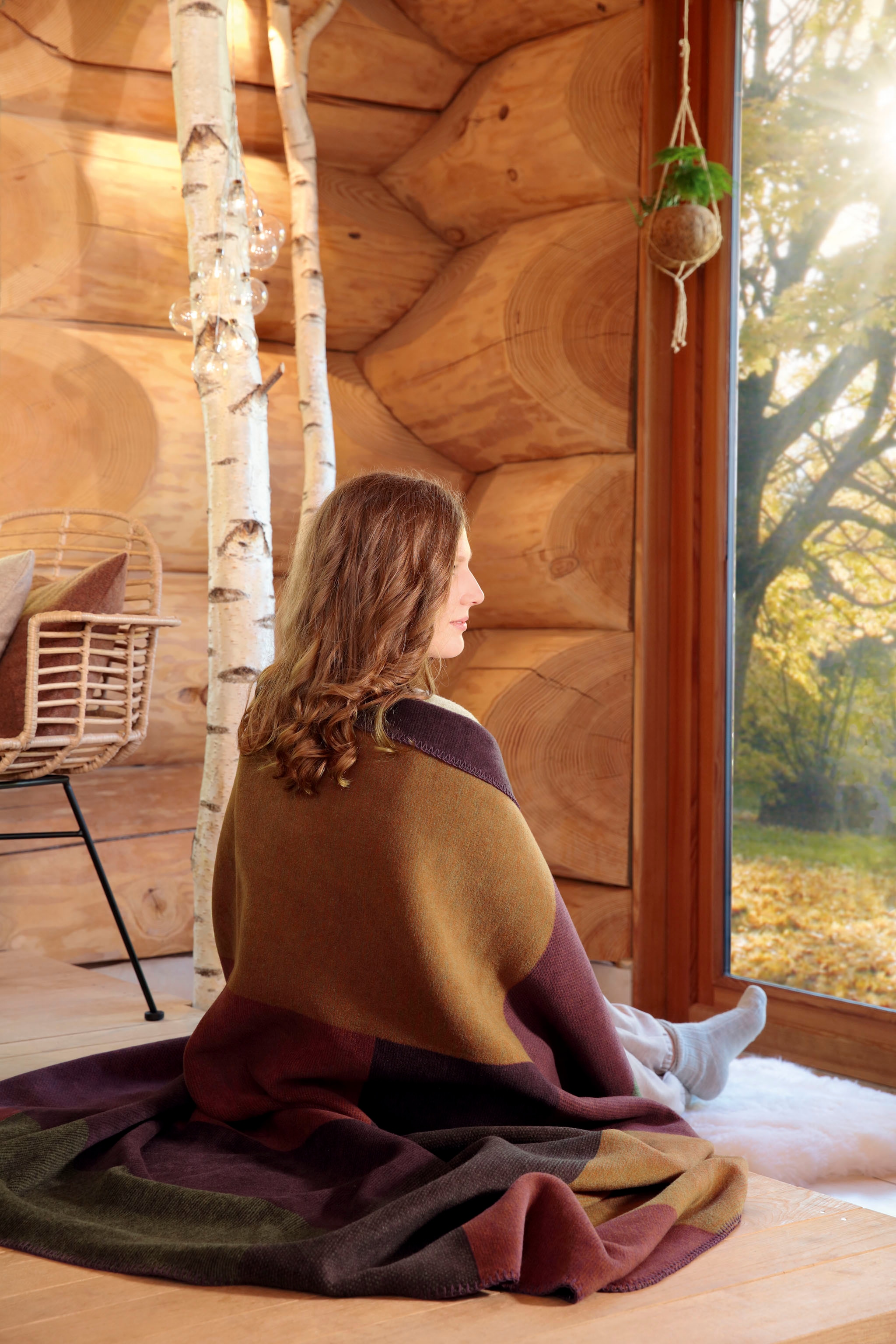 Biederlack Wohndecke »New Hampshire«, mit herbstlich modernem Karo, Kuscheldecke