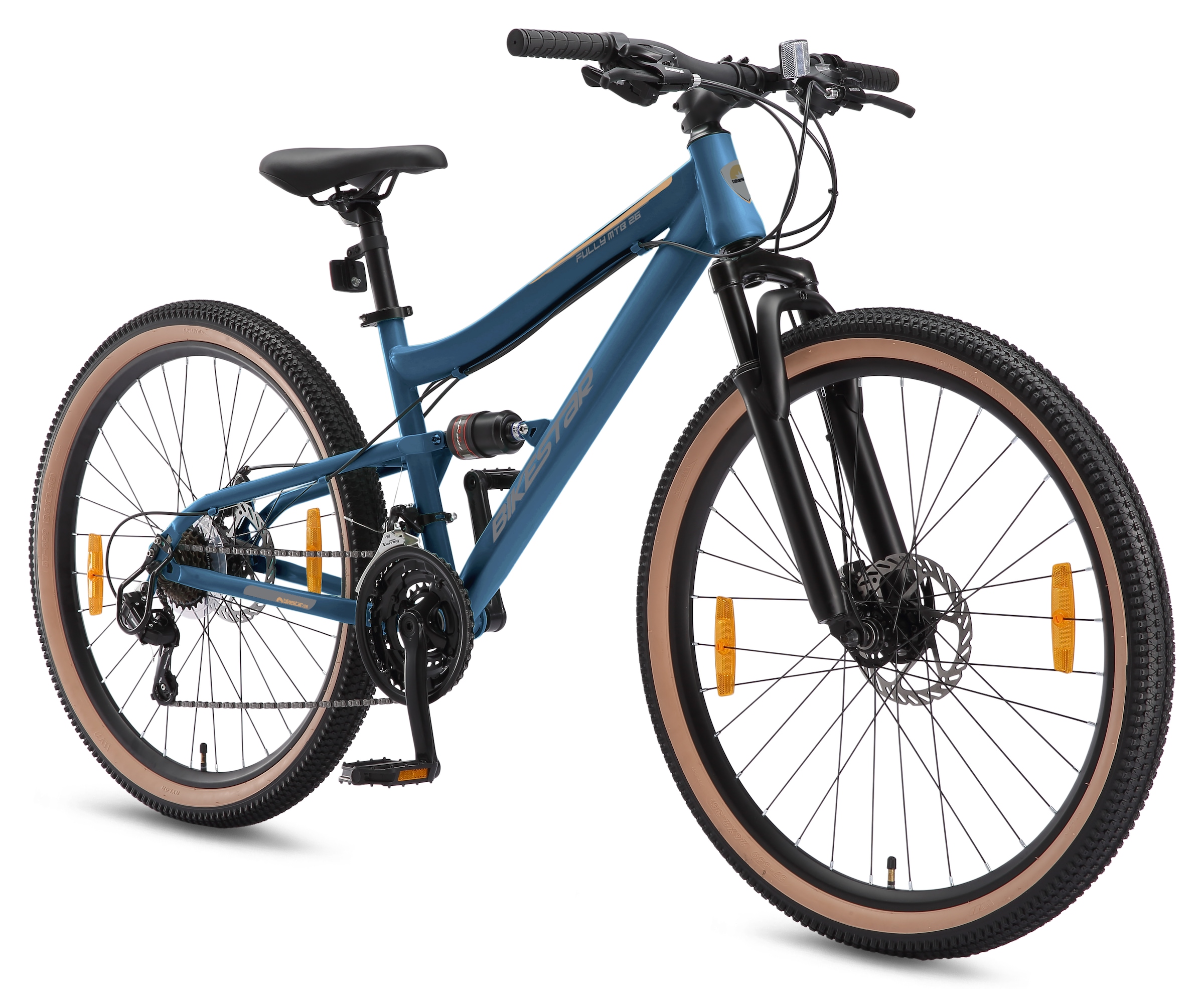 Bikestar Mountainbike 21 Gang Shimano RD-TY300 Schaltwerk Kettenschaltung für Damen und Herren, Kettenschaltung