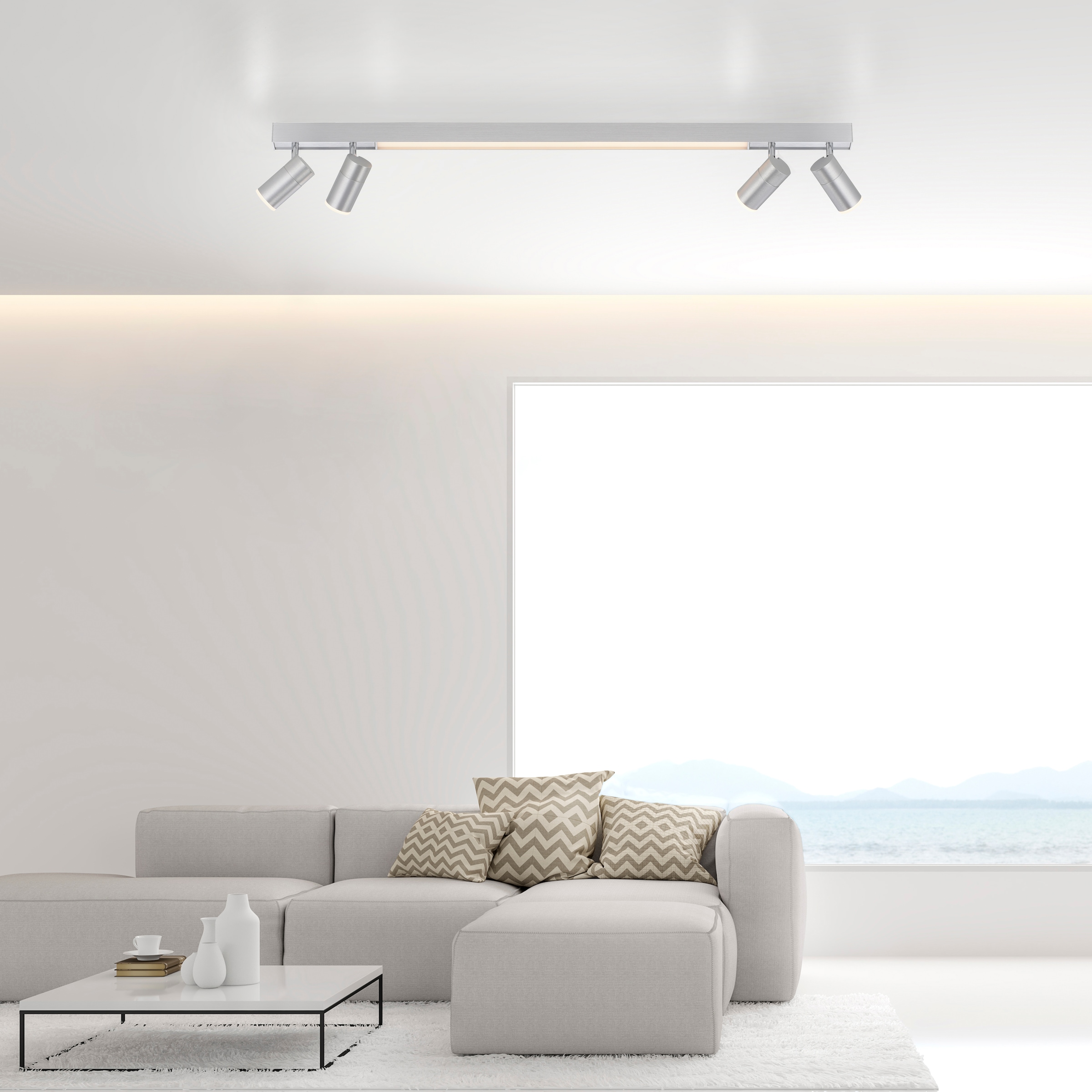 Neuhaus PURE LED Deckenleuchte »PURE Lines Spot« LED-Board 1 Stk. warmweiß - kaltweiß Spots dreh- & schwenkbar, CCT, dimmbar per Fernbedienung