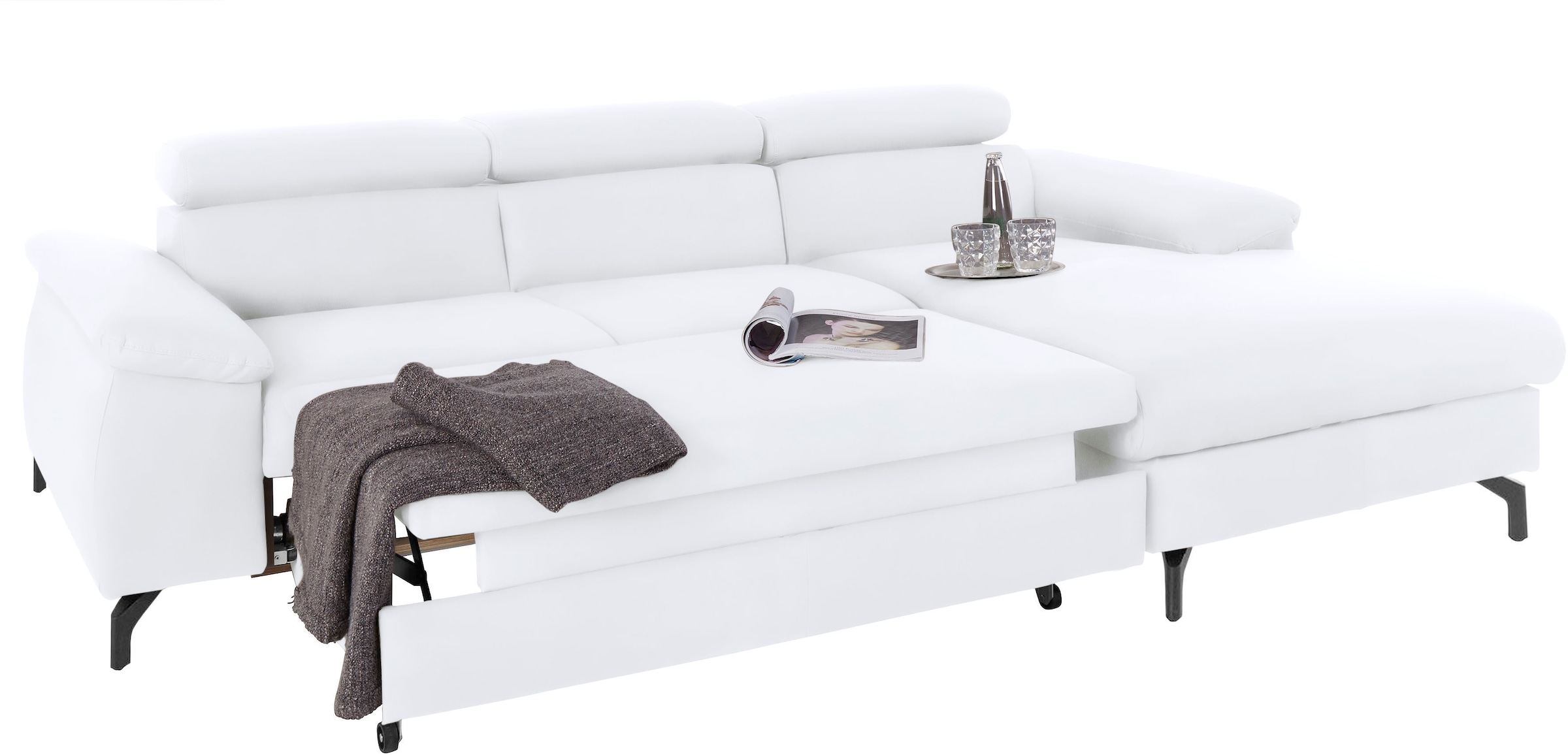 COTTA Ecksofa »Kitty L-Form«, mit Kopfteilverstellung, wahlweise mit Bettfunktion & Bettkasten