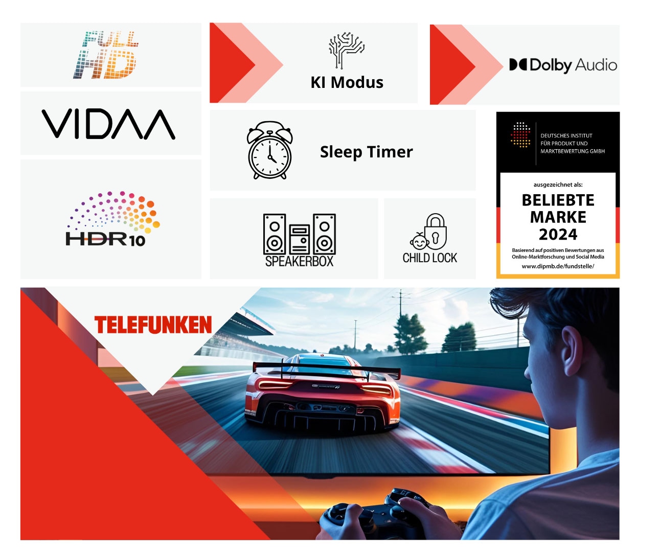 Telefunken LED-Fernseher »D43F75VM8CWI« 108 cm/43 ″ Full HD Smart-TV