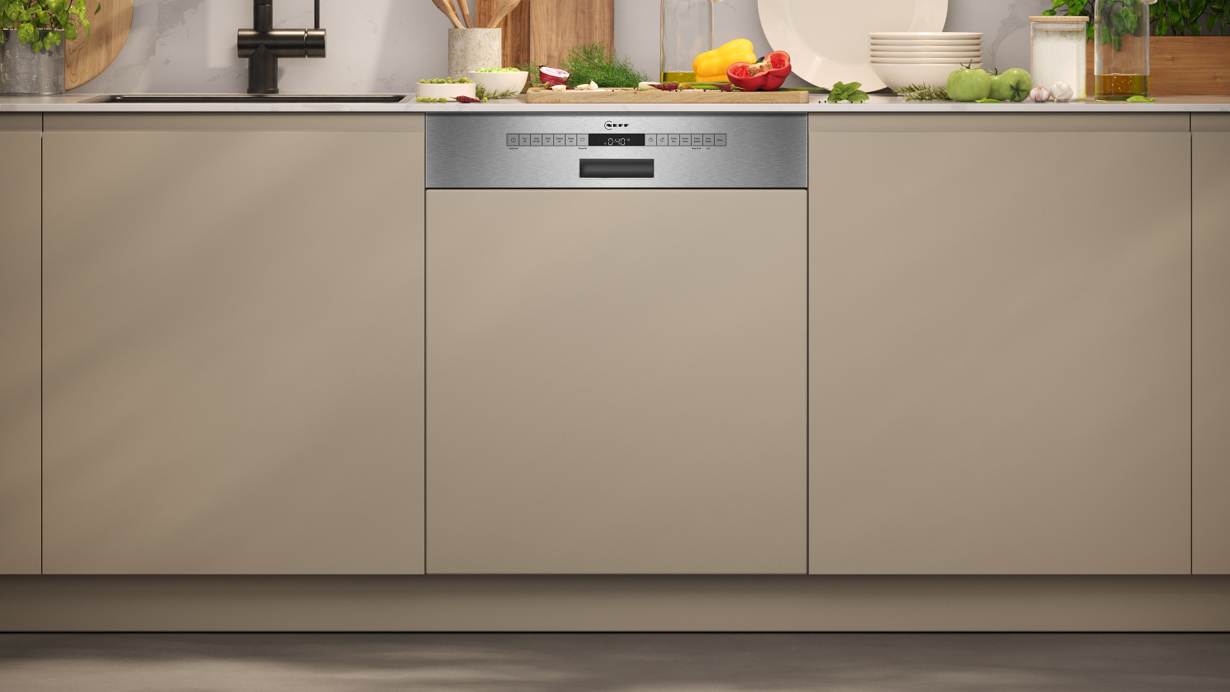 NEFF teilintegrierbarer Geschirrspüler XXL »S245ECS15E«, 14 Maßgedecke, mit günstig online kaufen