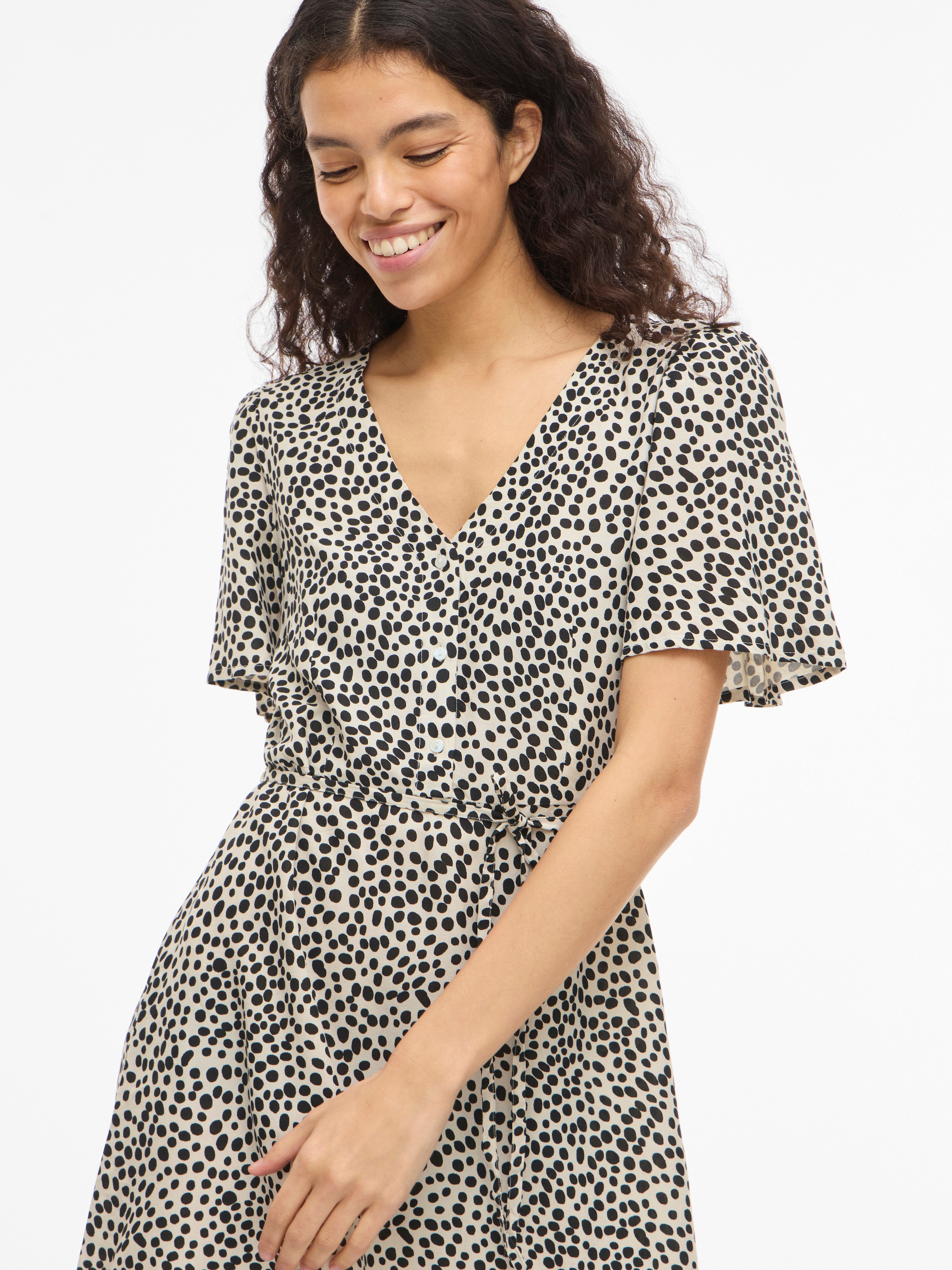 Vila Minikleid »VIGRACE V-NECK S/S SHORT DRESS - NOOS« Sommerkleid,