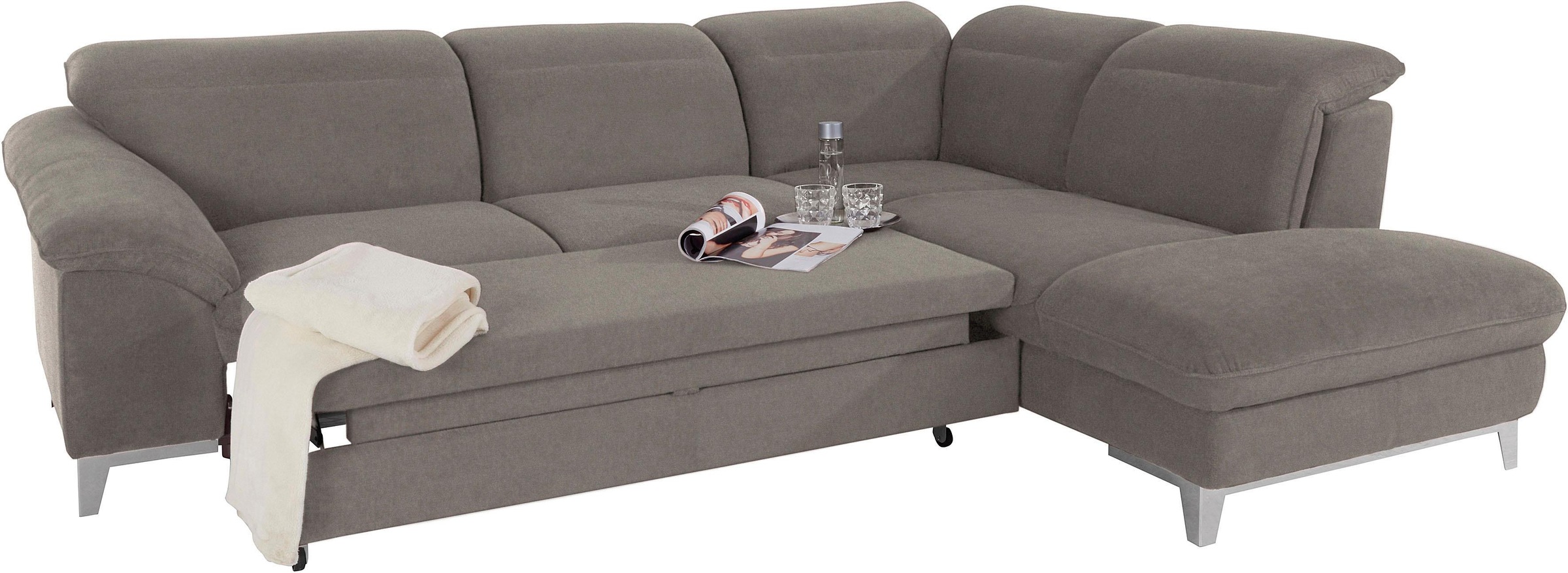 COTTA Ecksofa »Teresa L-Form«, mit Kopfteilverstellung, wahlweise mit Bettfunktion