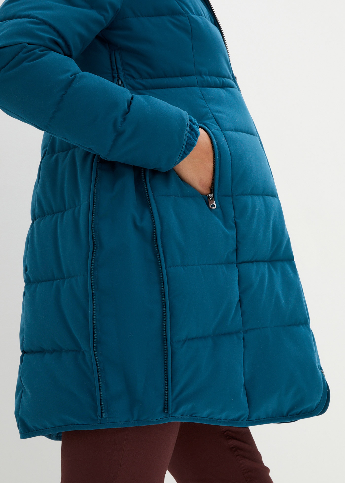 bonprix Umstandsjacke »3-in-1 warm wattierte Umstands- und Tragejacke« mit Kapuze 3-in-1 Tragefunktion für Schwangerschaft und Babytragen