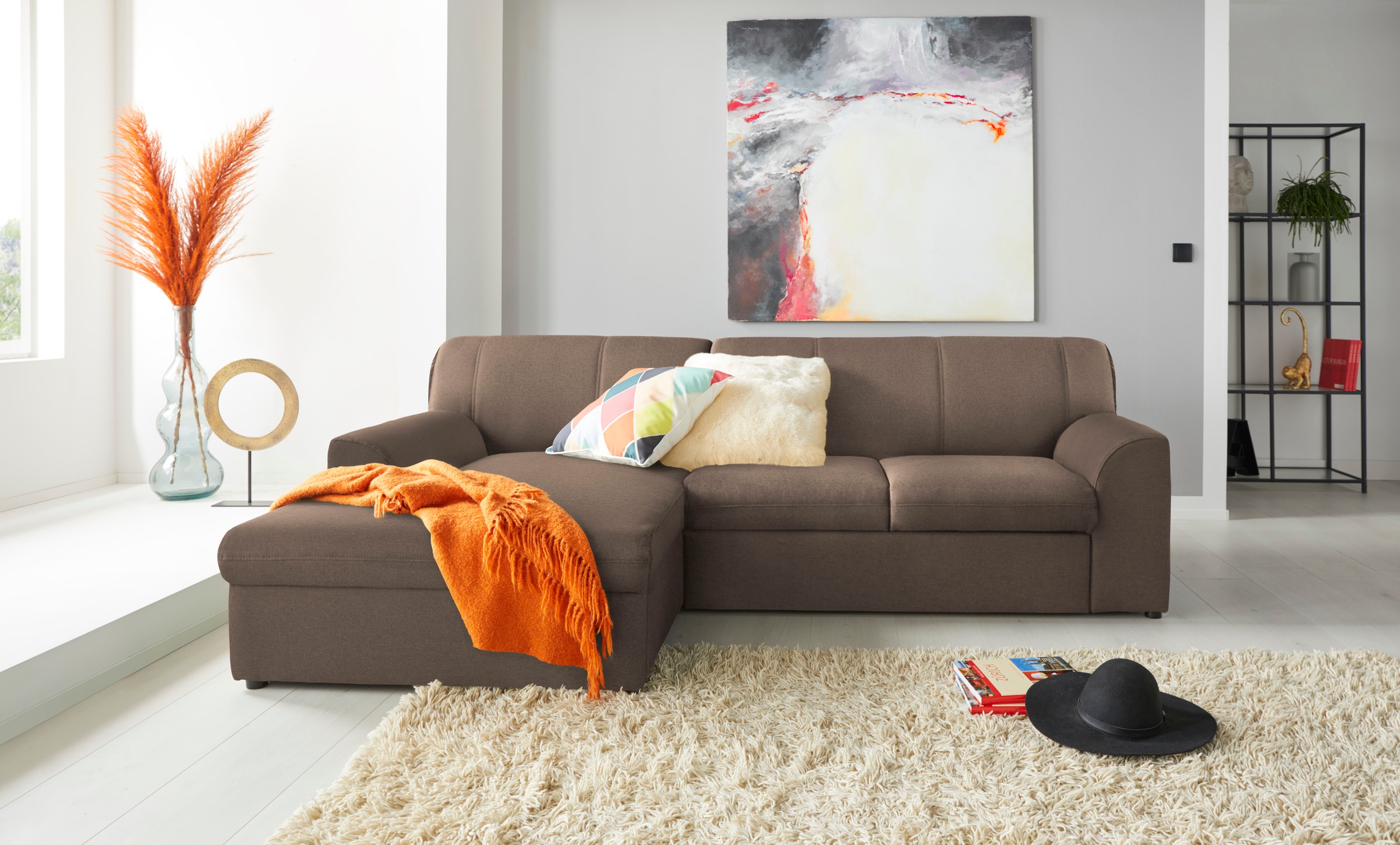 DOMO collection Ecksofa »Topper, elegant und zeitlos, kompaktes Stellmaß 24 günstig online kaufen