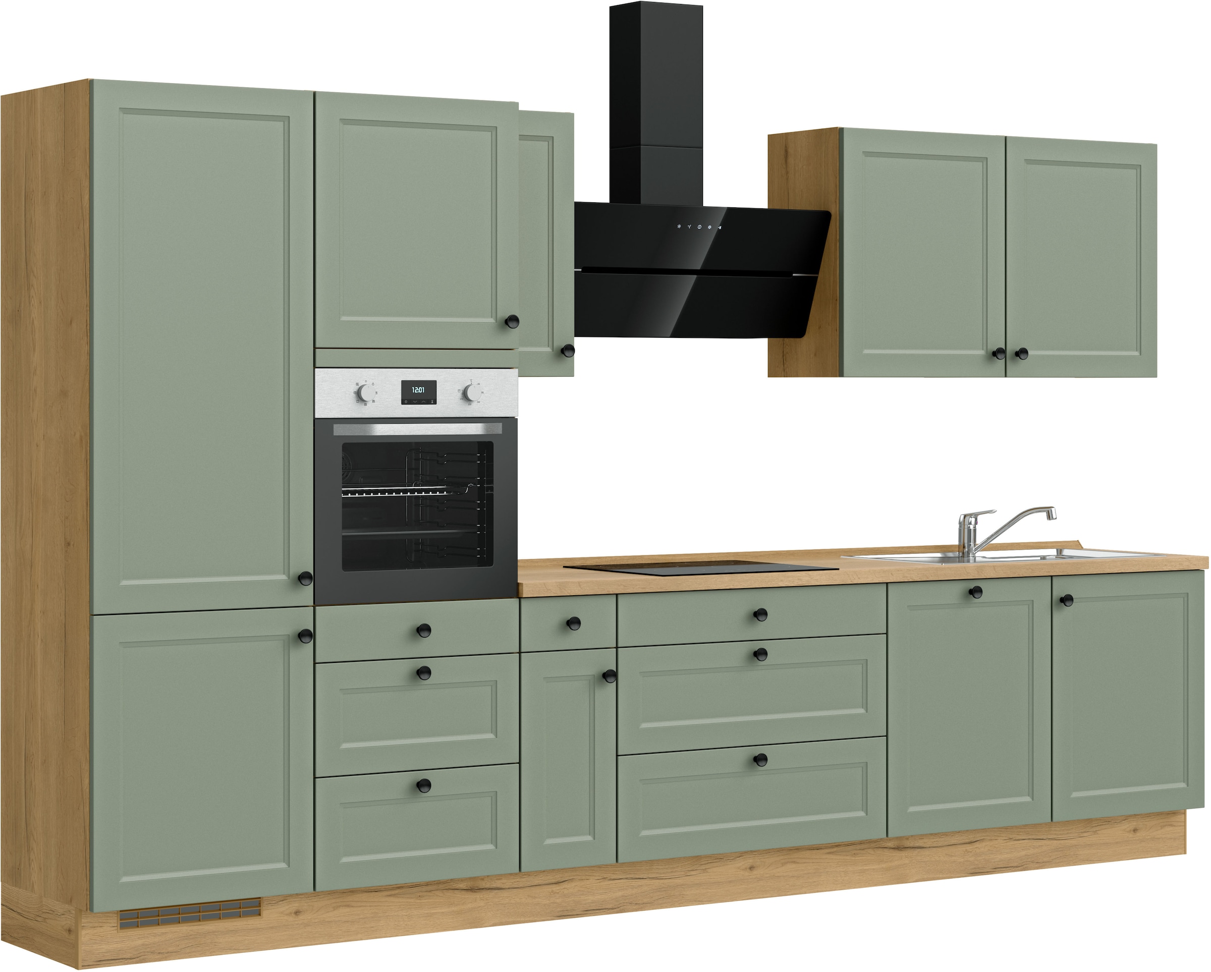 nobilia® Küchenzeile »"Cascada II"«, vormontiert, Breite 360 cm, Ausrichtung wählbar, wahlw. mit E-Geräten