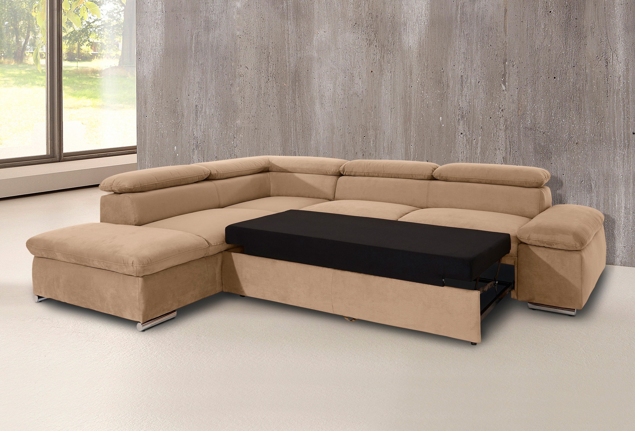 sit&more Ecksofa »Alcatraz L-Form«, wahlweise mit Bettfunktion