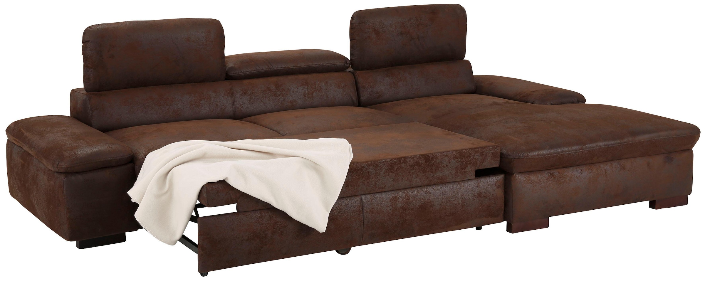 Home affaire Ecksofa »Alberto L-Form«, mit Kopfteilverstellung, wahlweise mit Bettfunktion