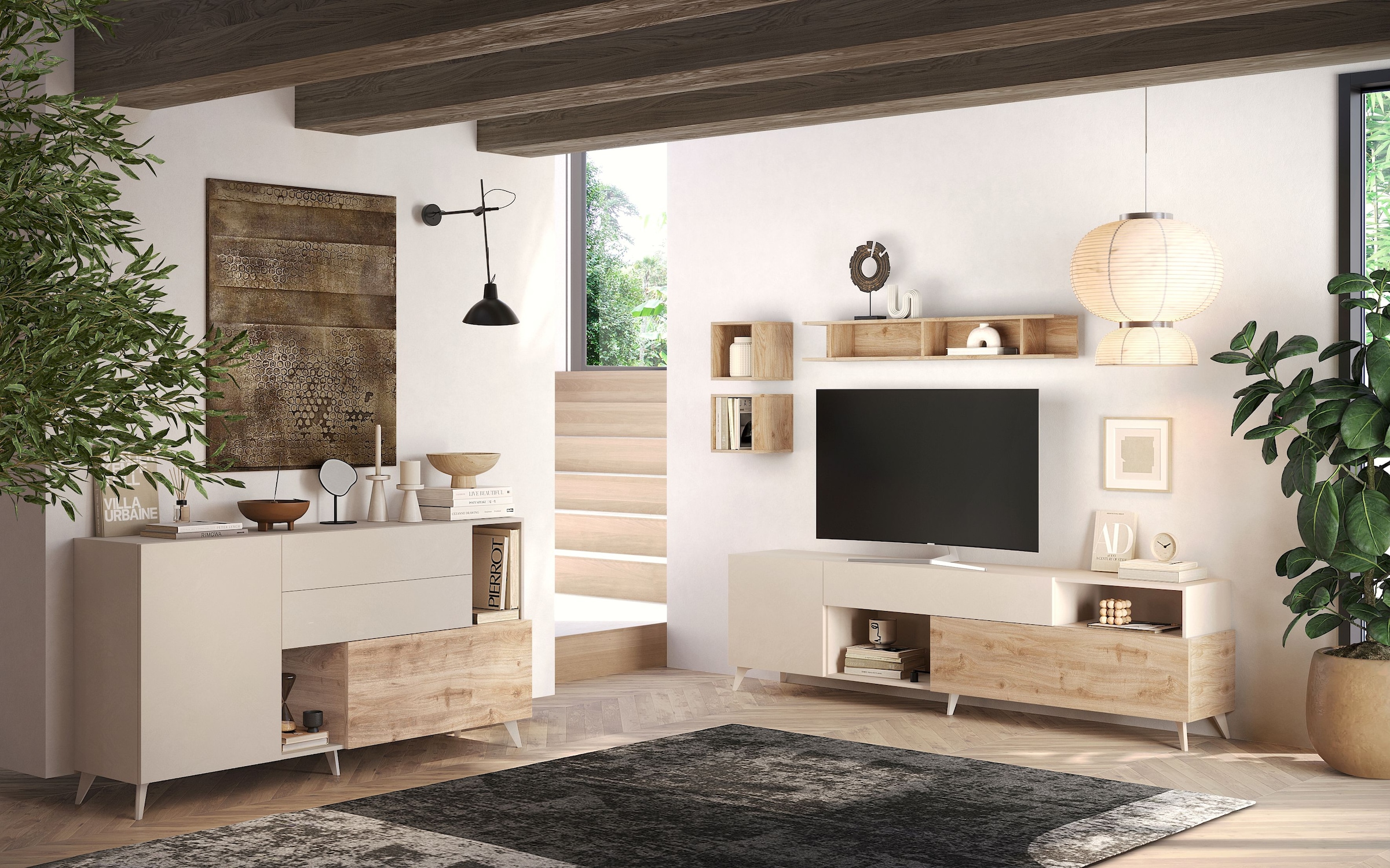 INOSIGN Lowboard »Monaco Breite 241 cm, TV-Schrank mit 1 Tür, 1 Klappe u. 1 Schubkasten«, Fernsehtisch, TV-Board, Soft/Self Closing