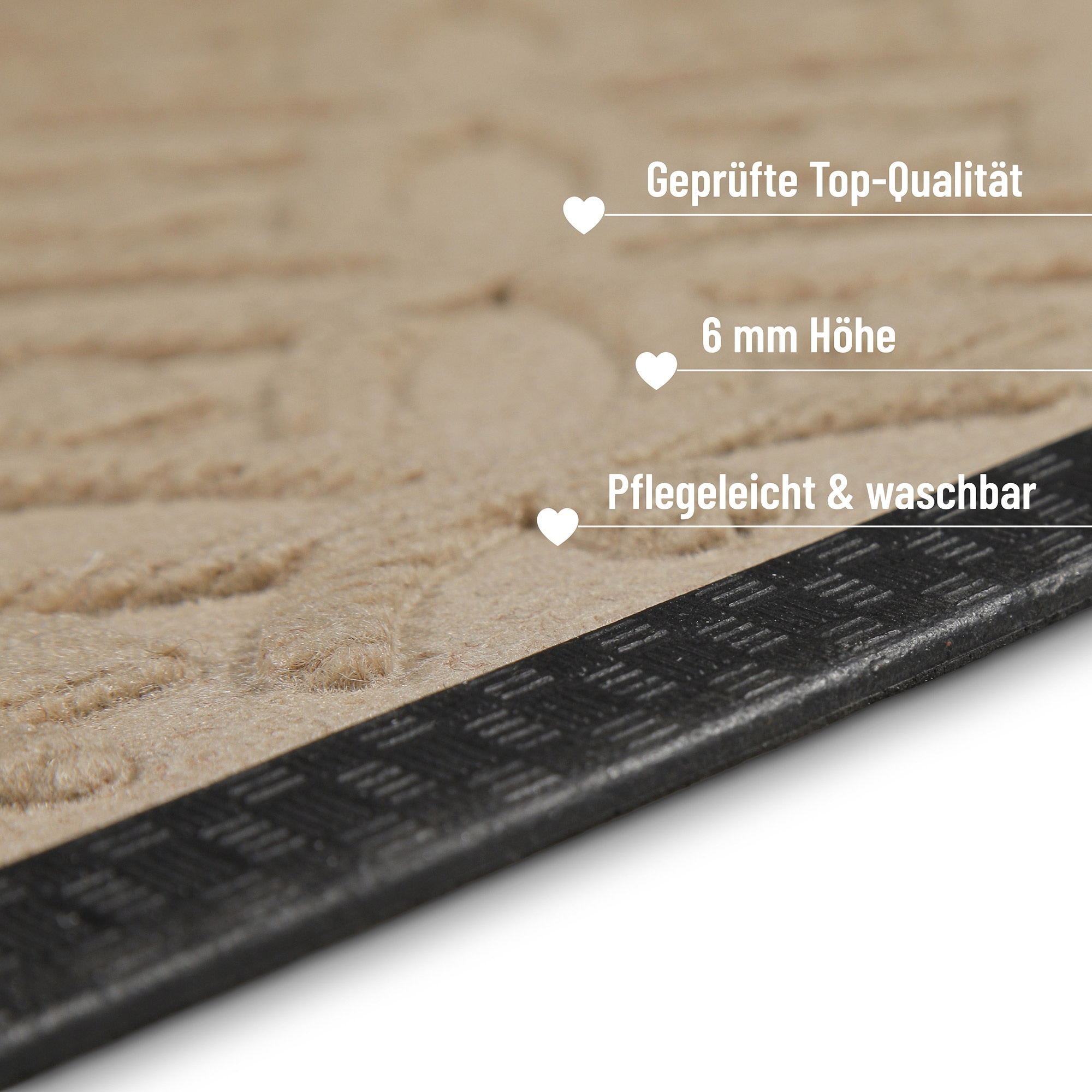 Wecon home Fußmatte »Midnight Mosaic«, rechteckig, 4 mm Höhe, pflegeleicht, rutschfest, Ornamente, Innen & Außen, Schmutzfangmatte