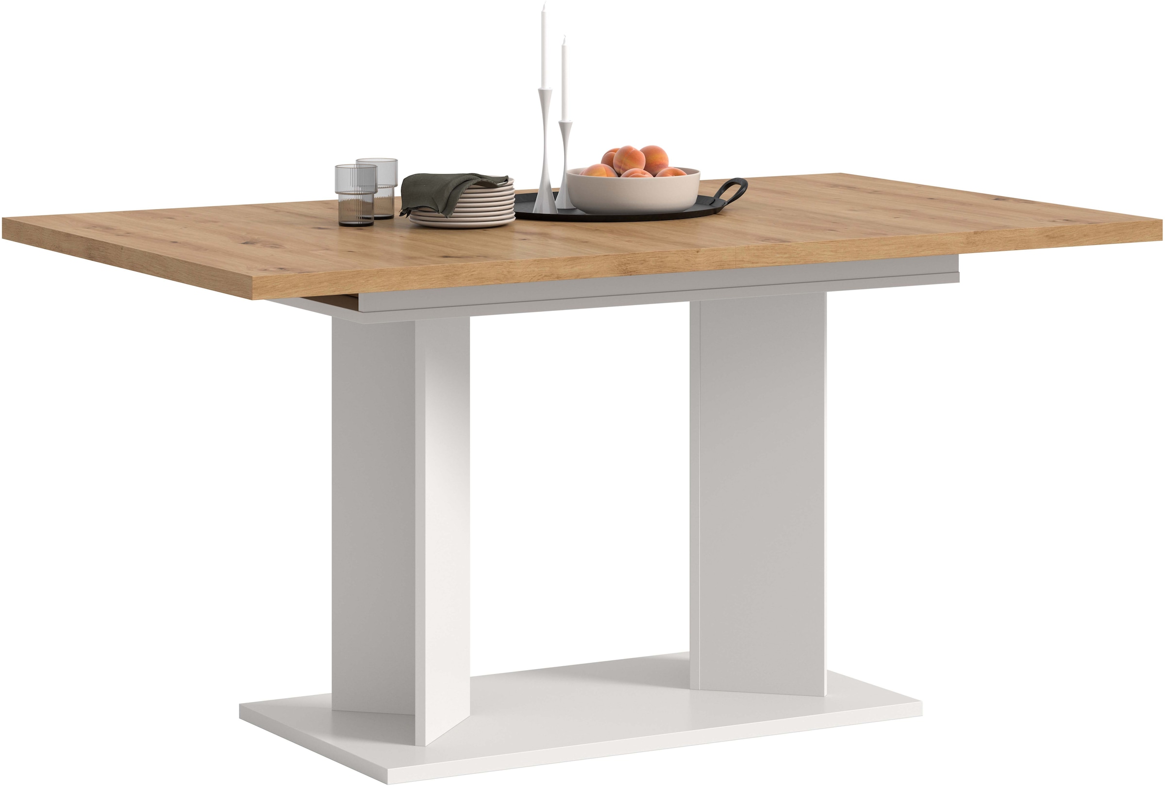 Home affaire Esstisch »GERO, 150-190 cm, ausziehbar, Säulengestell« in verschiedenen Ausführungen erhältlich, 1 Stk. tlg. Tisch, Esstisch, Esszimmer, Esszimmertisch, Küchetisch, Bartisch