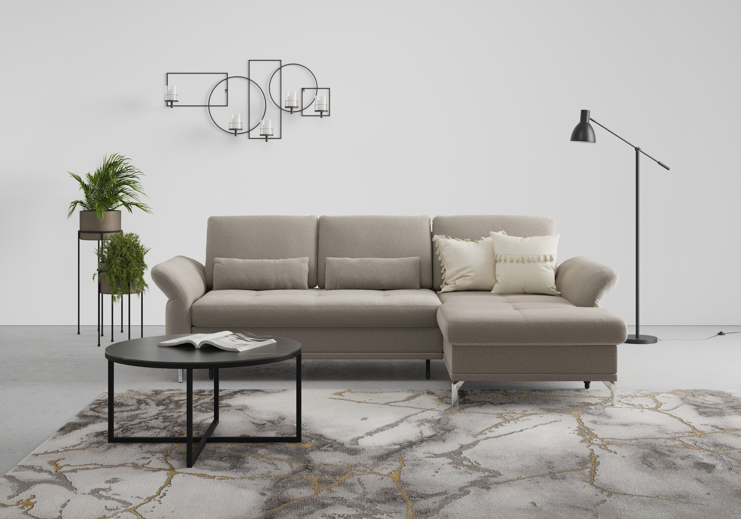 Home affaire Ecksofa »Palm Beach L-Form« Federkern, mit Sitztiefenverstellu günstig online kaufen