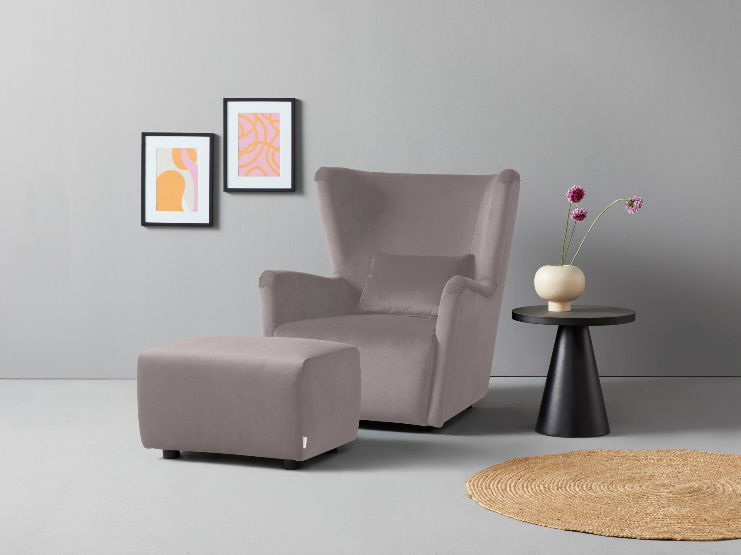 LeGer Home by Lena Gercke Ohrensessel »Levke Sessel«, wahlweise mit oder ohne Hocker
