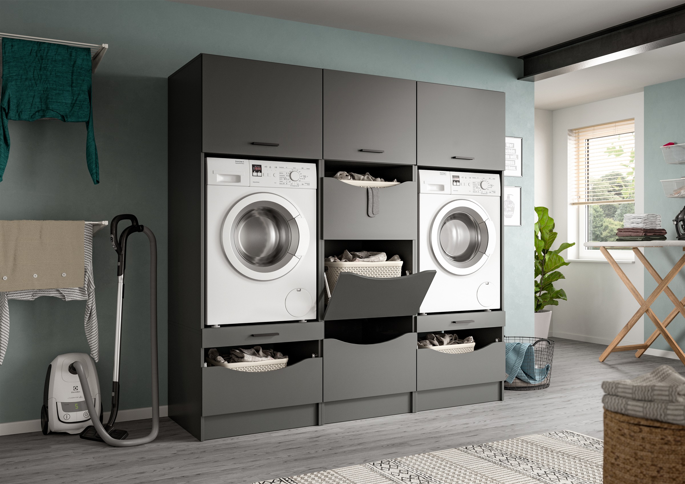 welltime Badmöbel-Set »FALAS, TOPSELLER!, 3-teilig, Hauswirtschaftsraum Set günstig online kaufen