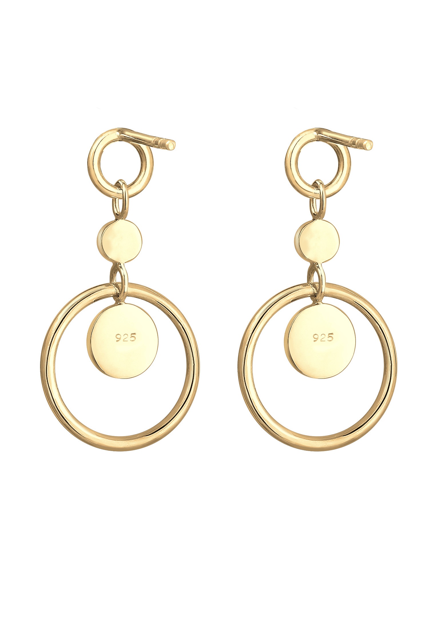 Elli Premium Paar Ohrhänger »Ohrhänger Mondstein Weiß 925 Silber vergoldet«