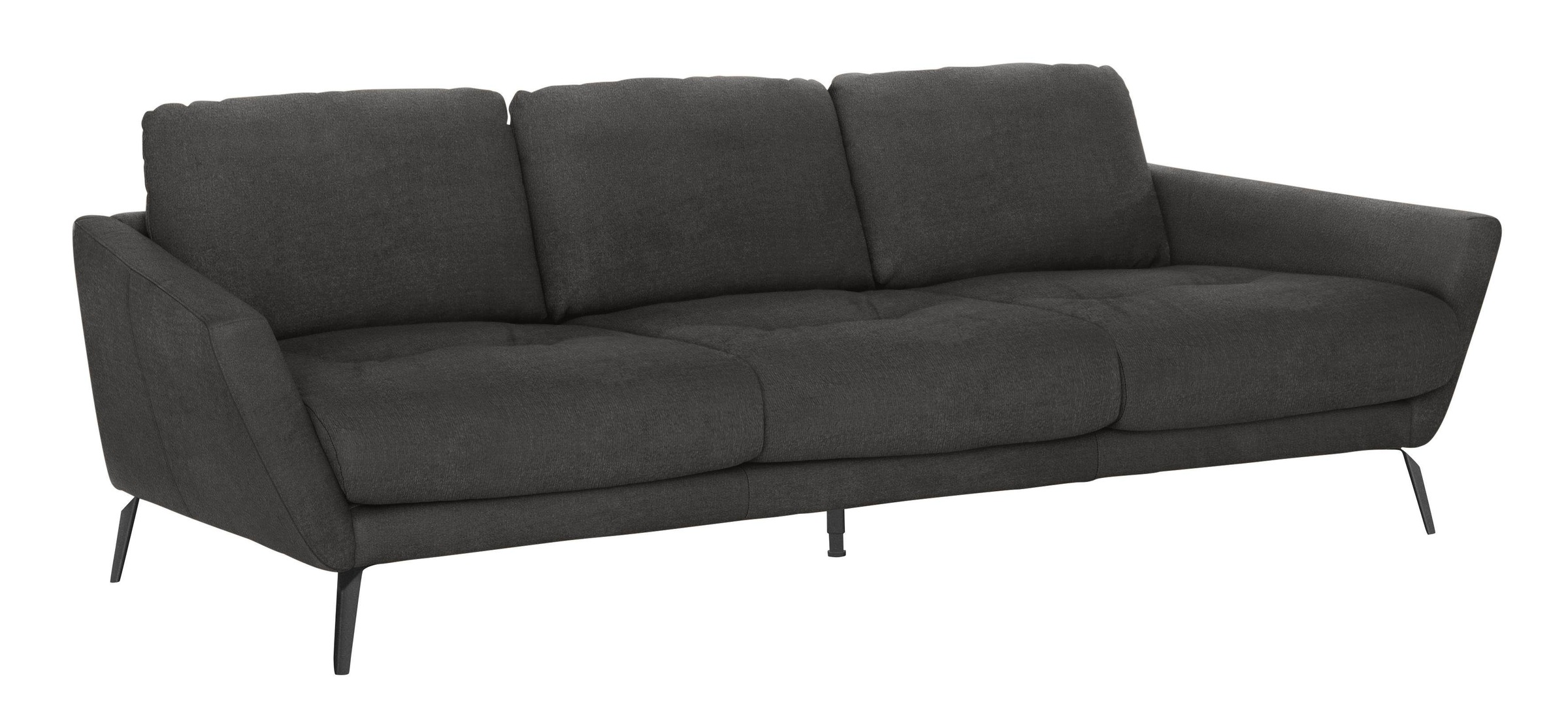 W.SCHILLIG Big-Sofa »softy«, mit dekorativer Heftung im Sitz, Füße schwarz pulverbeschichtet