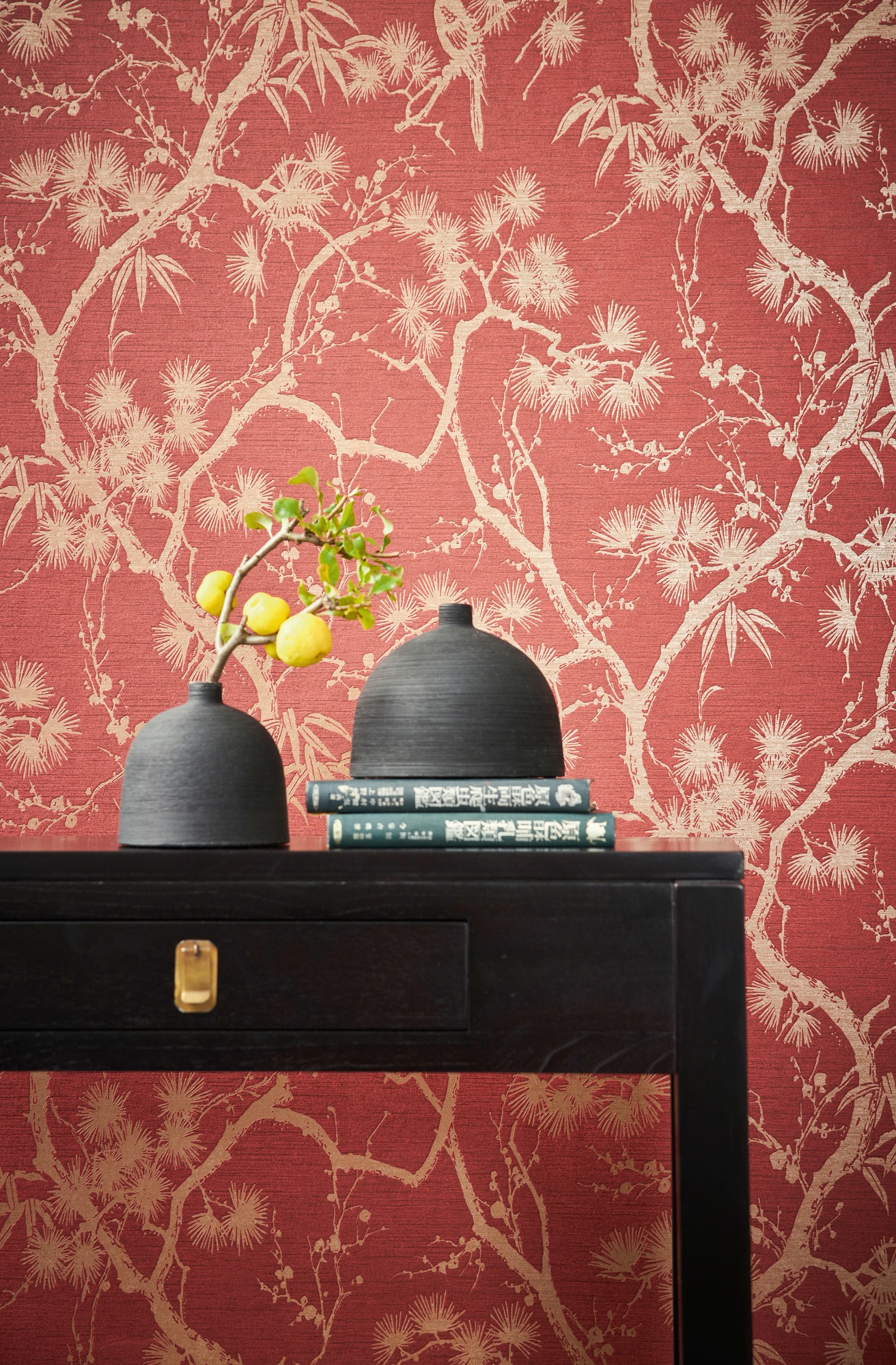 living walls Vliestapete »Metropolitan Stories, Mio Tokio«, asiatisch-floral-Motiv, Baum Tapete Blumen Tapeten Wohnzimmer Schlafzimmer Küche Design Optik