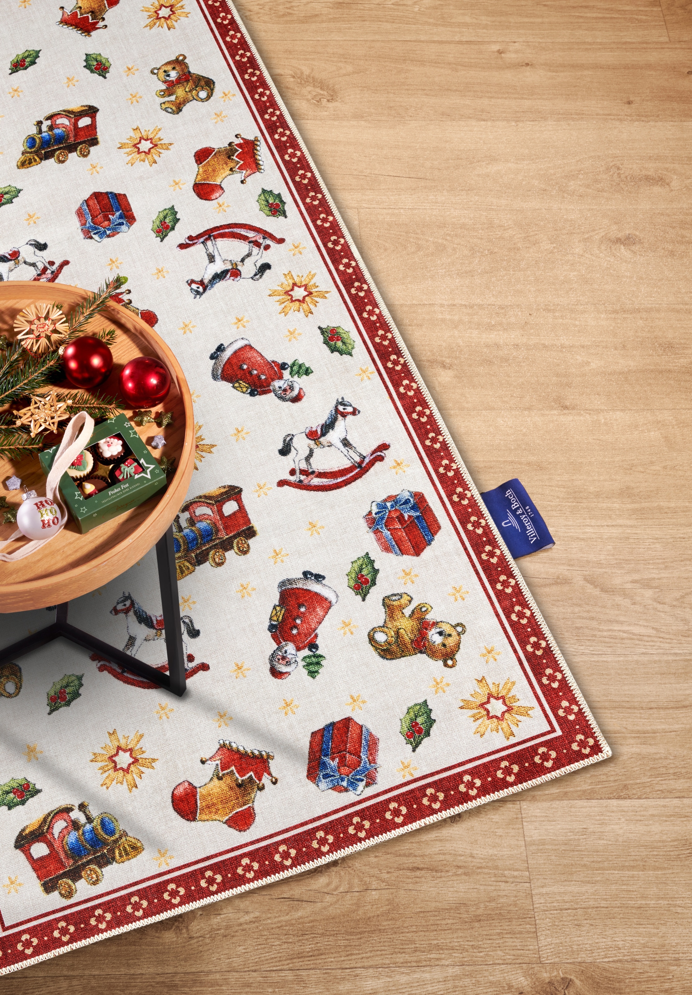 Villeroy & Boch Teppich »Nostalgic Toy's Delight, eckig, rund und Läufer«, rechteckig, 3 mm Höhe, Weihnachten, Wohnzimmer, Flur, Geschenk, Toys Delight, Dekoration