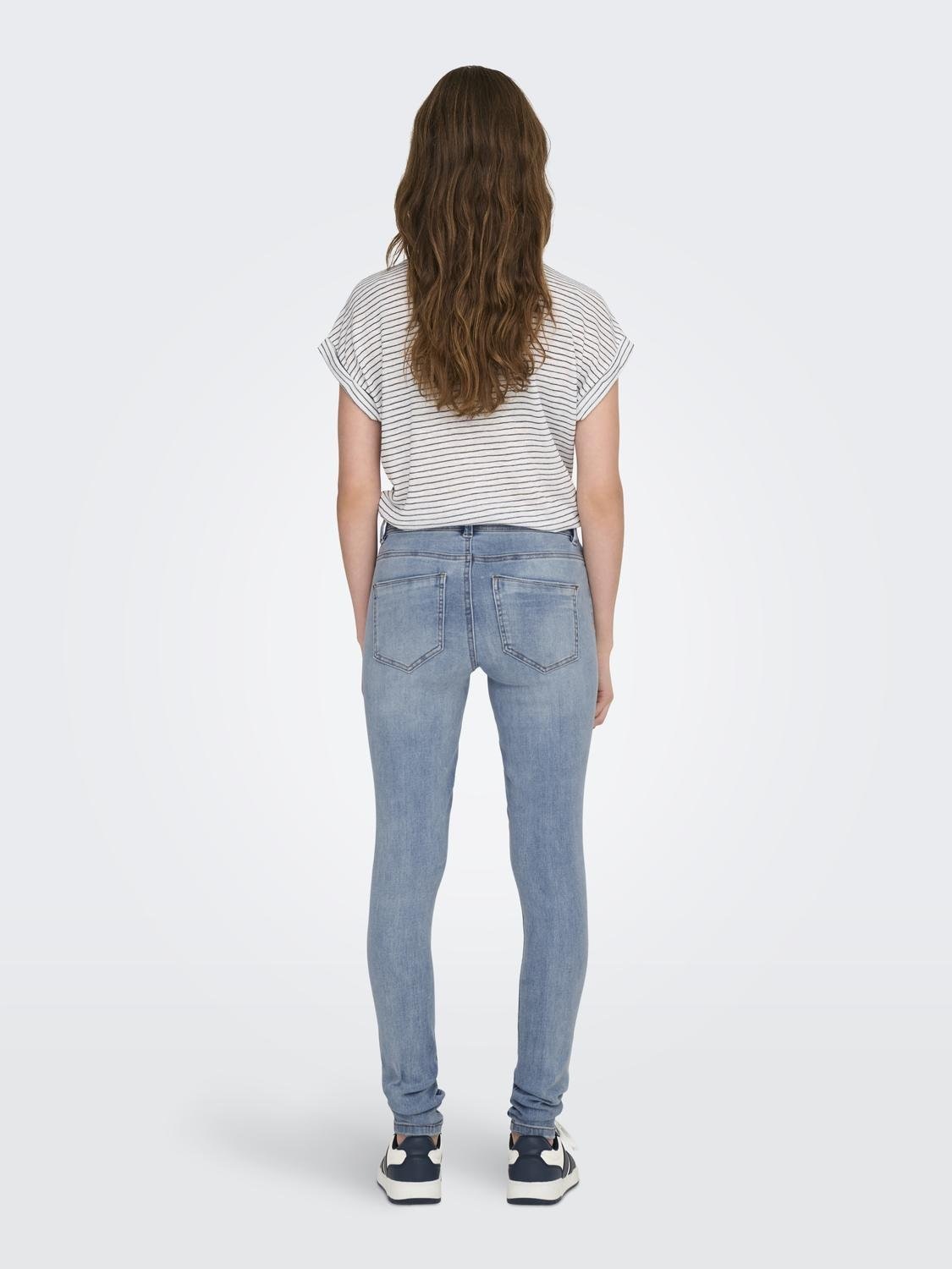 ONLY Skinny-fit-Jeans »ONLWAUW MW DESTROY BLEACH DNM GUA«, mit Destroyed Effekt