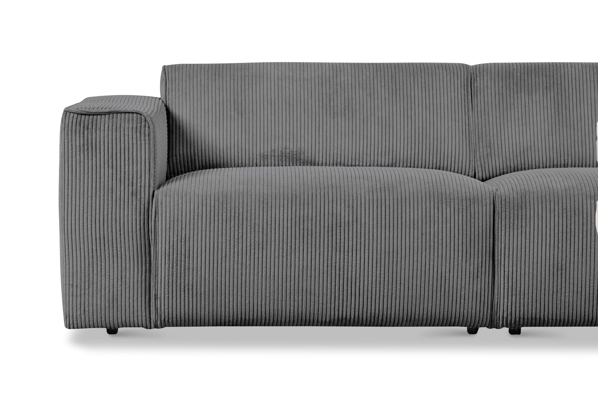 andas 3-Sitzer »Noord mit Kedernaht, Breite 232 cm«, Cord, Struktur, Webstoff, mit Wellenunterfederung, Massivholzrahmen
