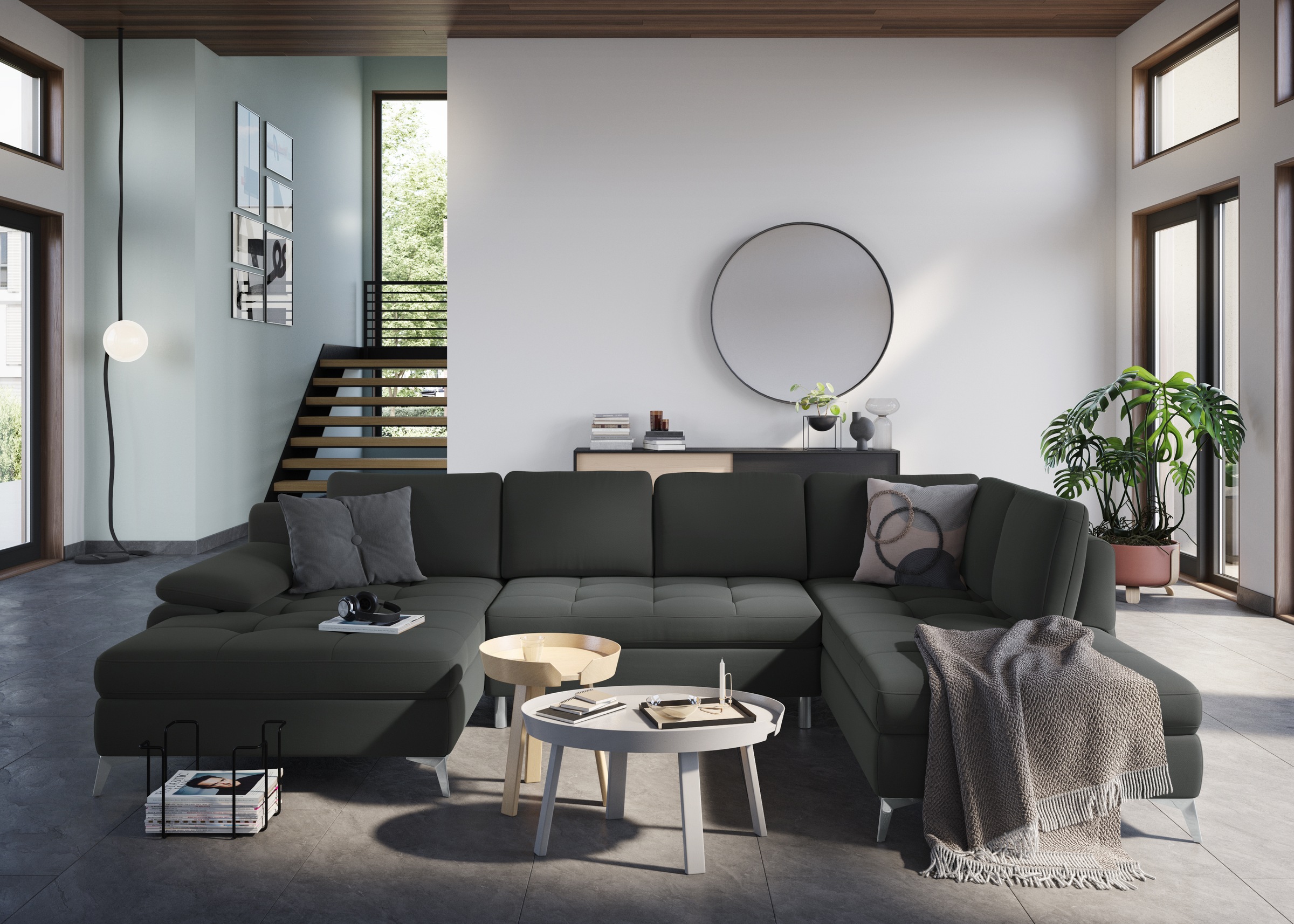 sit&more Wohnlandschaft »Latigo U-Form«, mit Recamiere, wahlweise mit Bettfunktion und Bettkasten