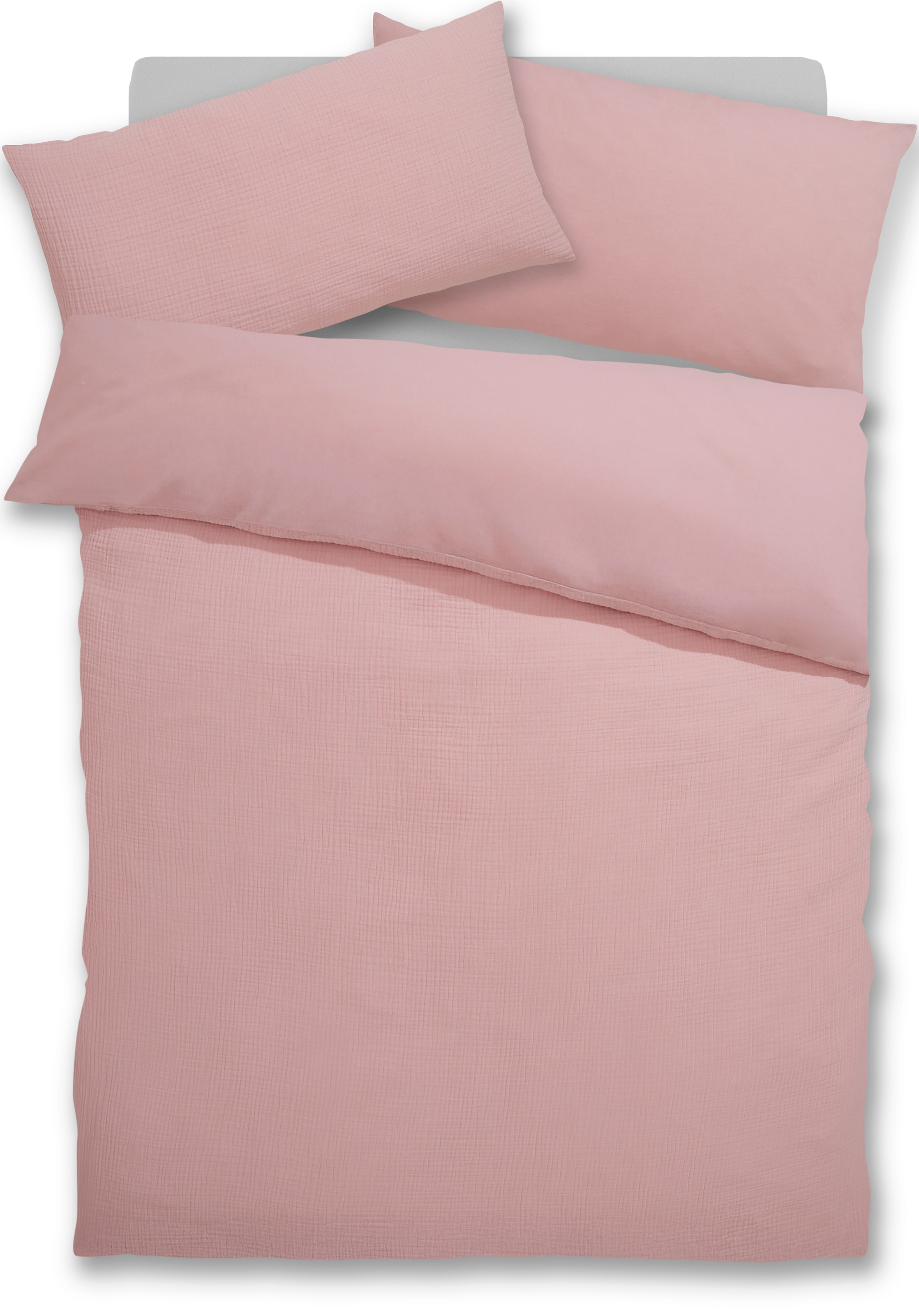 my home Wendebettwäsche »Sari3«, Bettwäsche aus 100% Baumwolle in weichem Musselin, Rückseite Renforcé