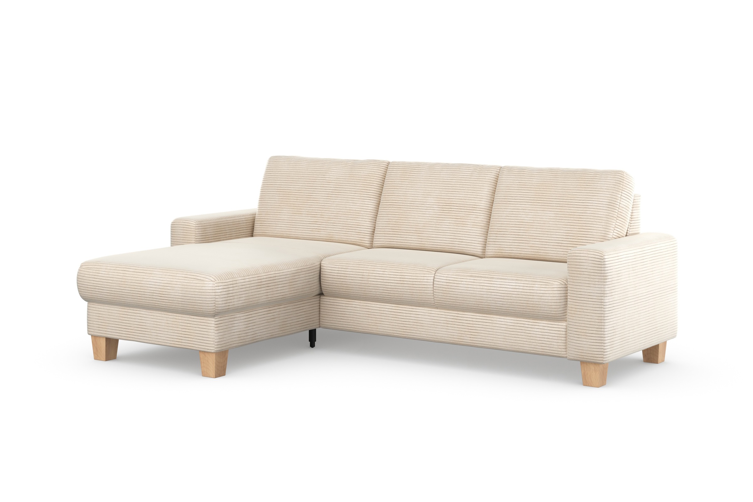 Home affaire Ecksofa »Summer L-Form«, mit Recamiere, mit oder ohne Bettfunktion und Bettkasten, Cord-Bezug