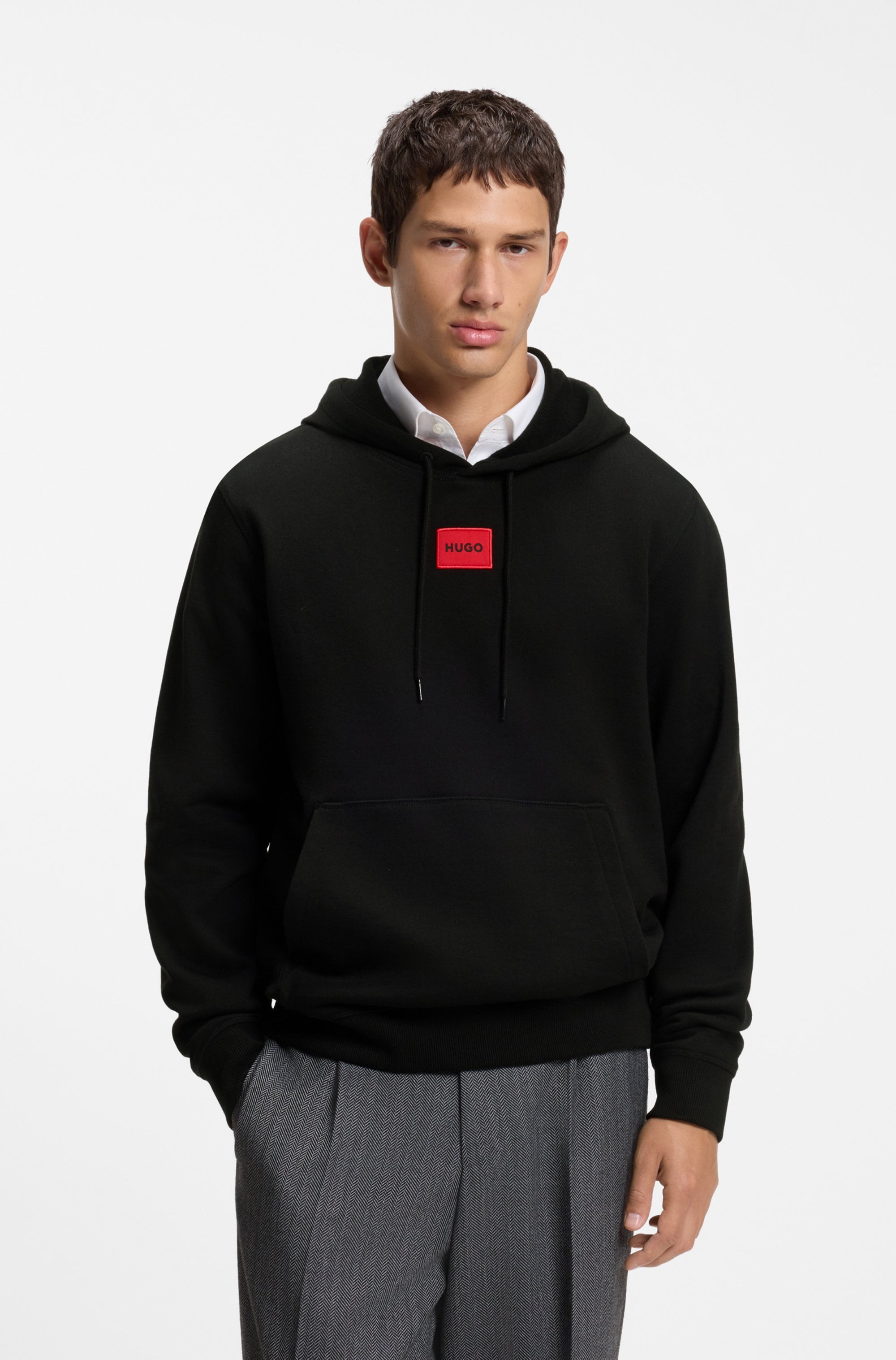 HUGO Kapuzensweatshirt »Daratschi«, Kapuze mit Kordelzug, Regular Fit Kängurutasche, HUGO Weblabel
