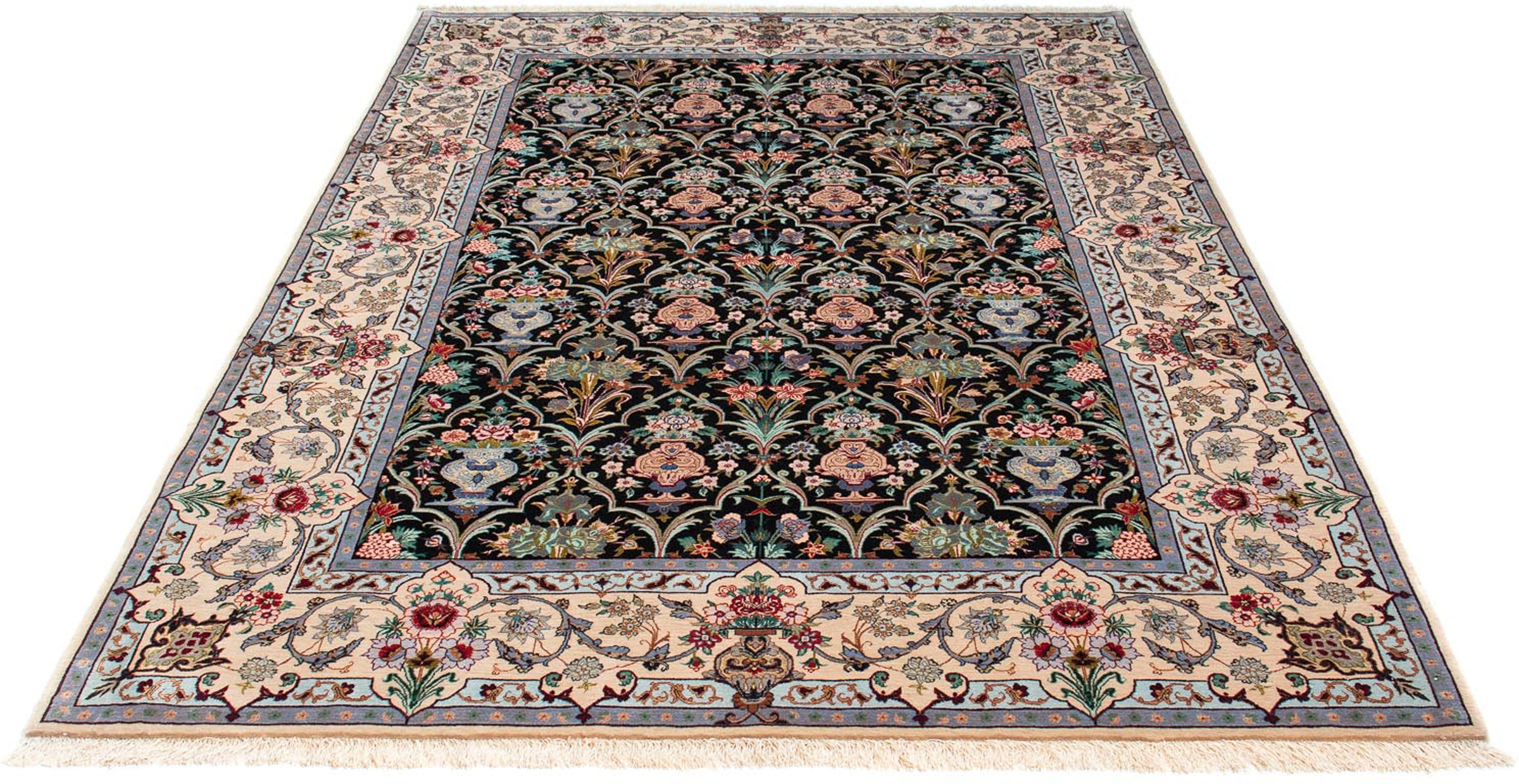 Bild von morgenland Orientteppich »Perser - Isfahan - Premium - 233 x 156 cm - dunkelblau«, rechteckig, Wohnzimmer, Handgeknüpft, Einzelstück mit Zertifikat