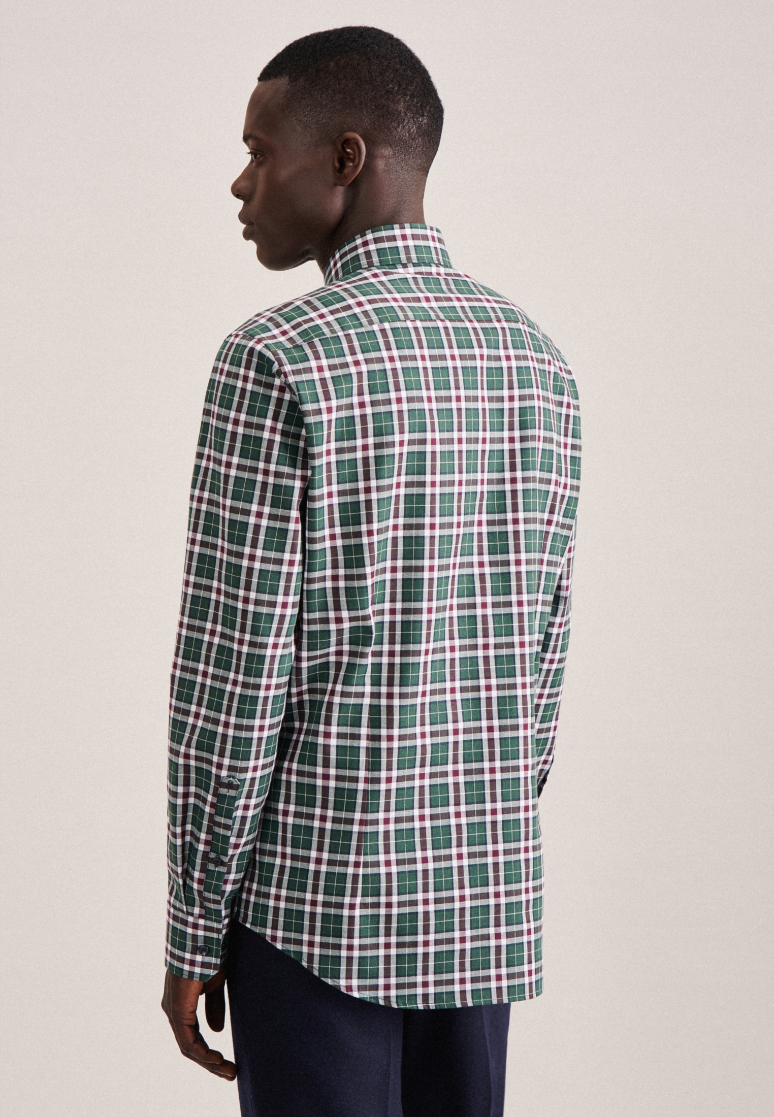 seidensticker Flanellhemd »Slim«, Slim Langarm Button-Down-Kragen Karo