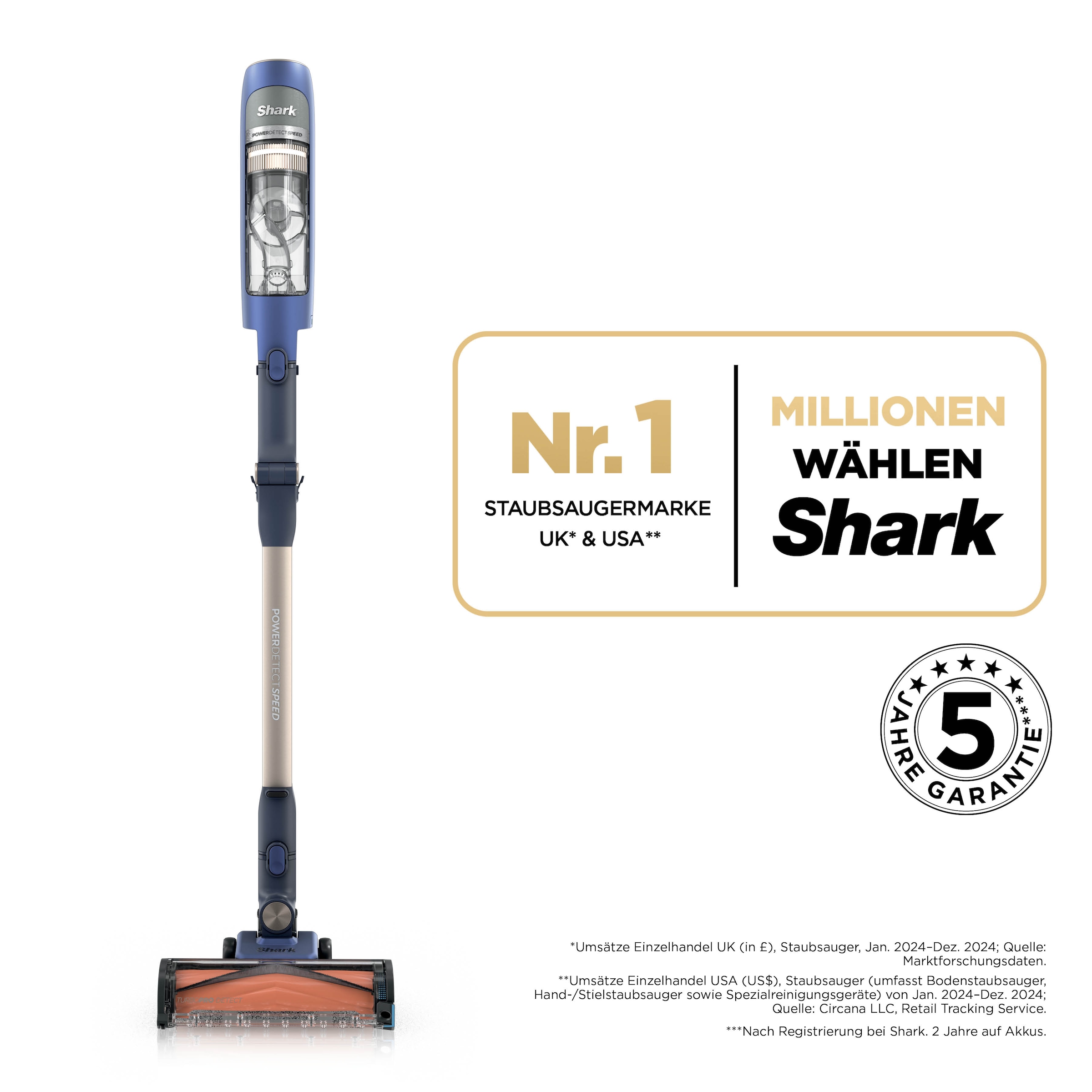 Shark Akku-Hand-und Stielstaubsauger »Shark PowerDetect Speed IA1241EU« 4 PowerDetect-Technologien, Reveal-Technologie
