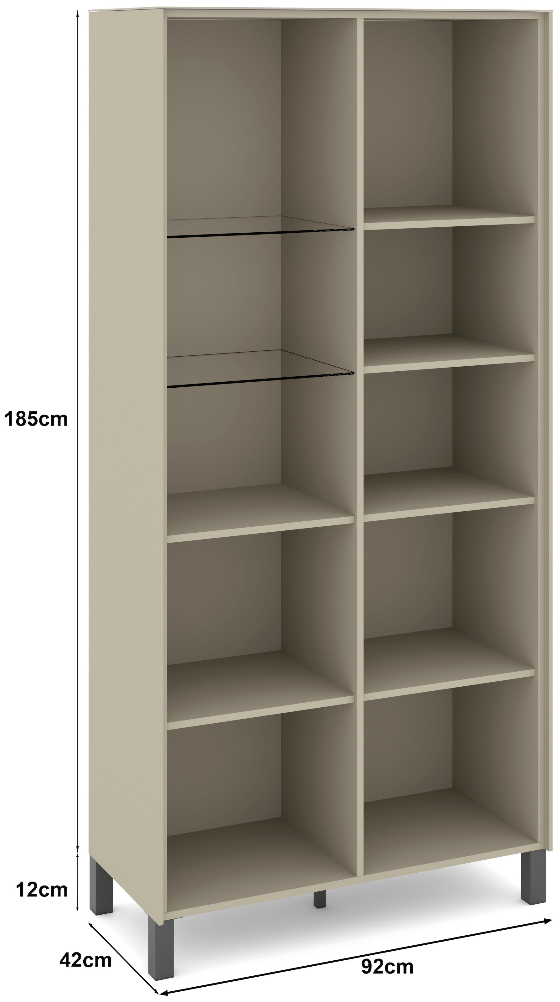 set one by Musterring Standvitrine »Reno« 1 Stk. tlg. Mit Vierkantfuß in diversen Farben, 197 cm Höhe & Farbauswahl