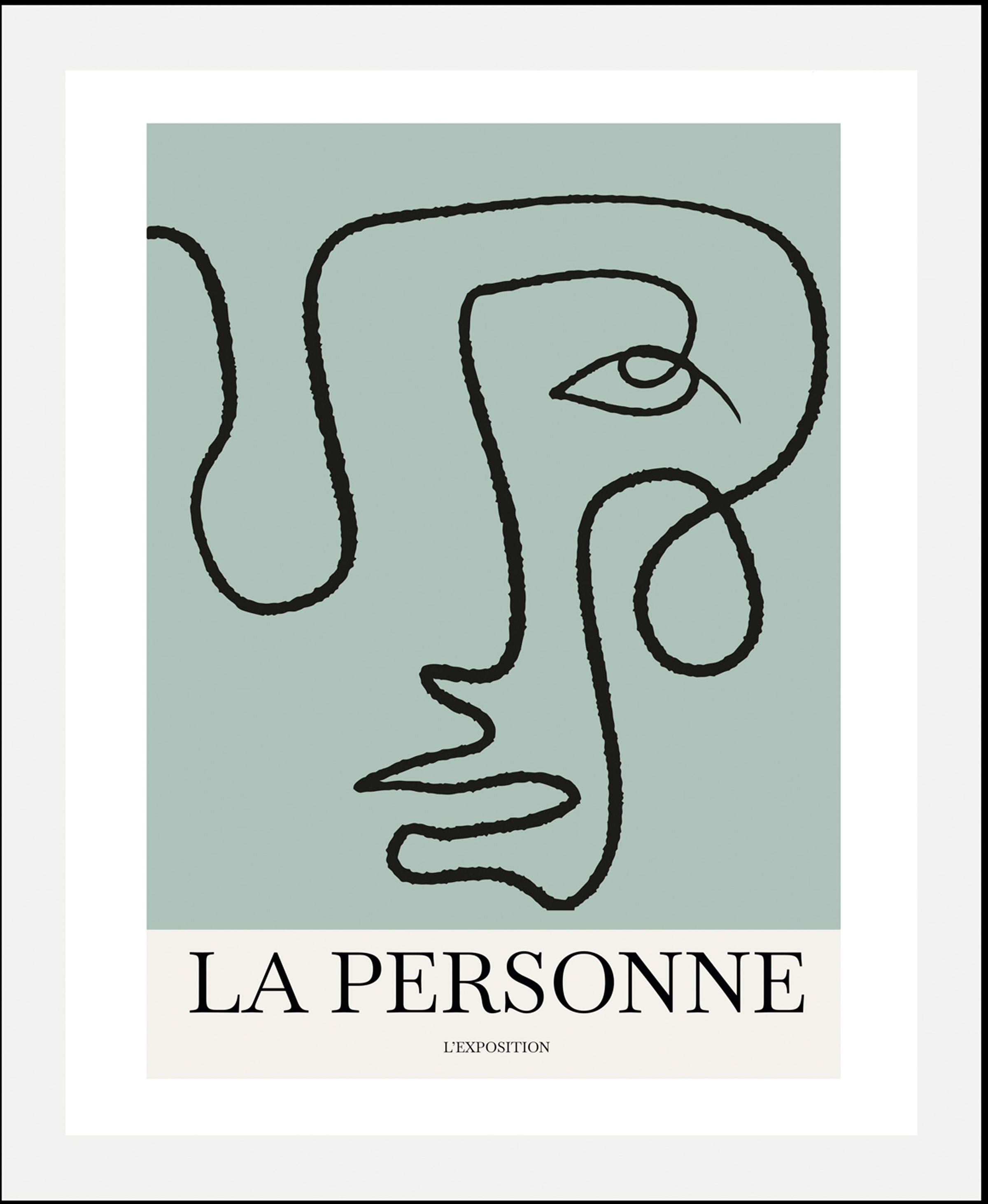 queence Bild »La Personne«, Schriftzüge-Schriftzug-Abstrakt-Gesicht-Figuren, (1 St.), HD Premium Poster-Druck inkl. Holzrahmen