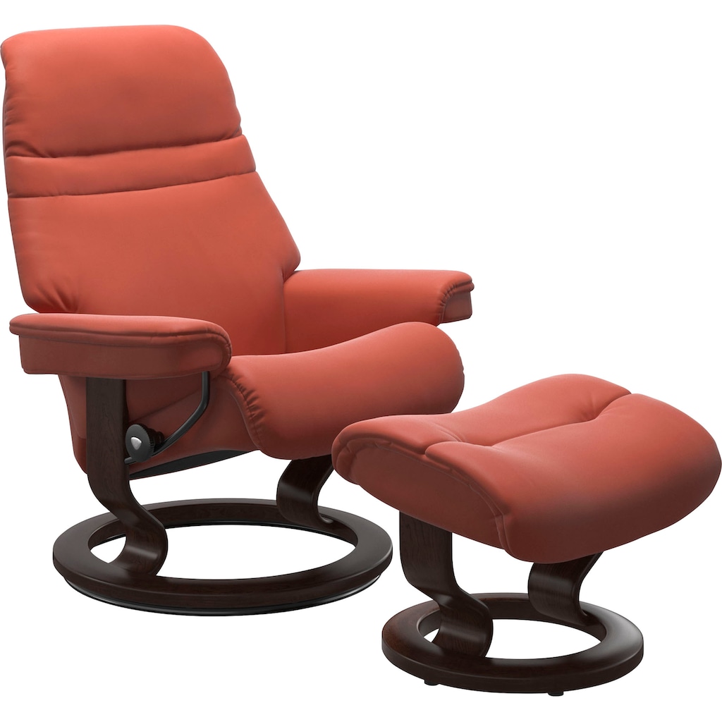 Stressless® Relaxsessel »Sunrise«, (Set, Relaxsessel mit Hocker), mit Classic Base, Größe M, Gestell Braun