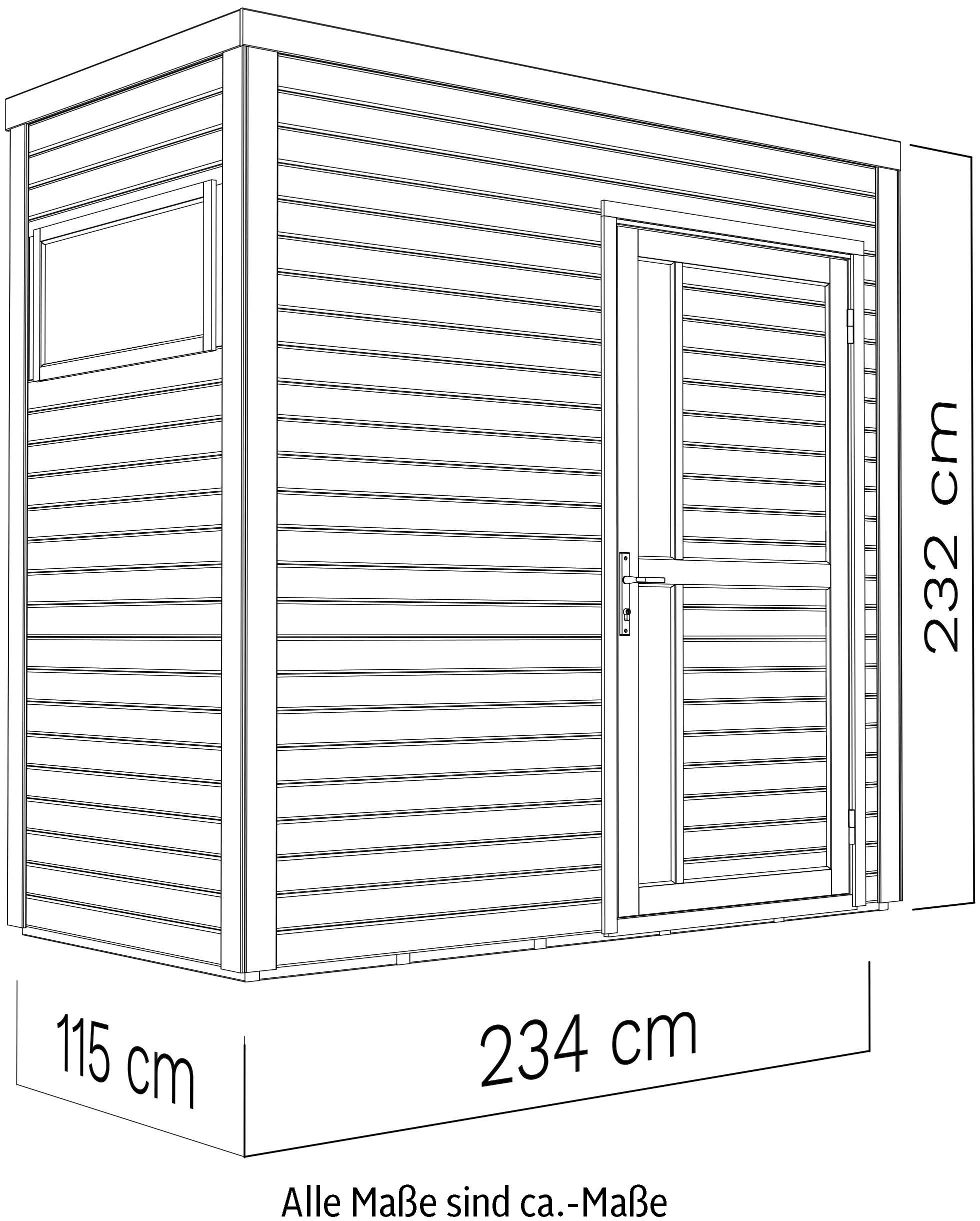 KONIFERA Gartenhaus »Cubus 1«, Inklusive Fußboden
