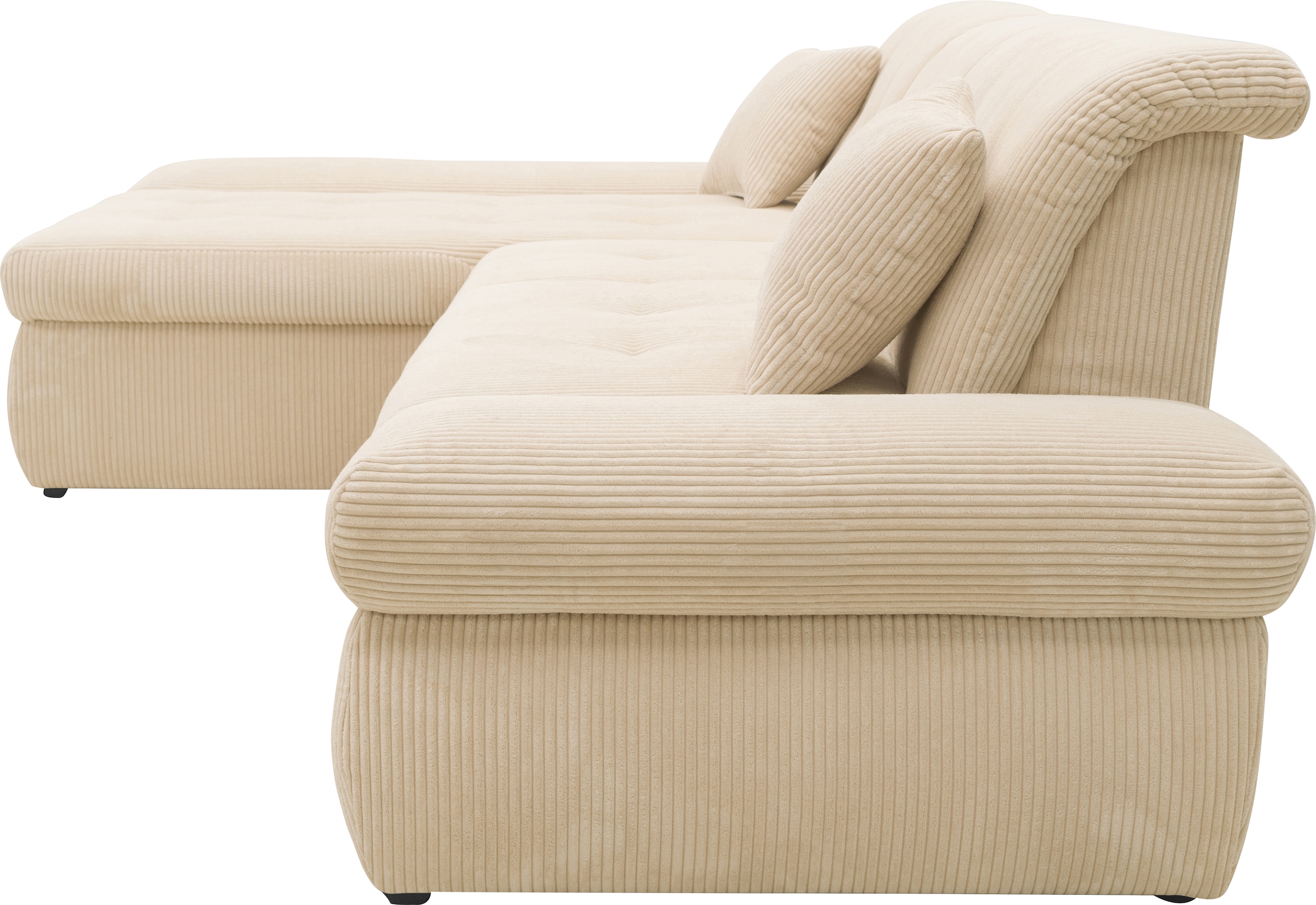 DOMO collection Ecksofa »Moric Luxus - B/T/H 300/172/80 cm, XXL-Format«, L-Form, 140kg Belastung/Sitz, in Cord, Chenille, Kunstleder