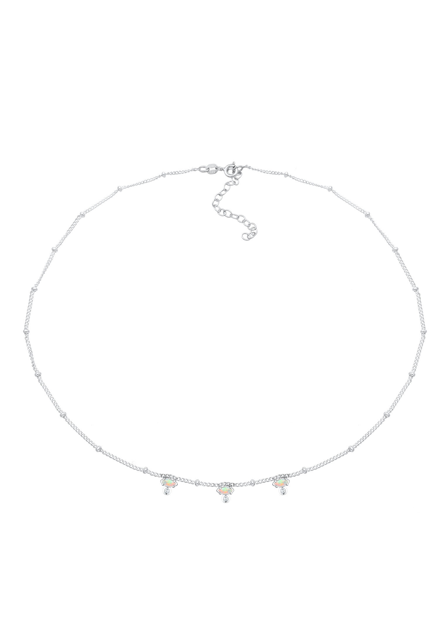 Elli Collierkettchen »Vintage Synthetischer Opal Zirkonia 925er Silber«