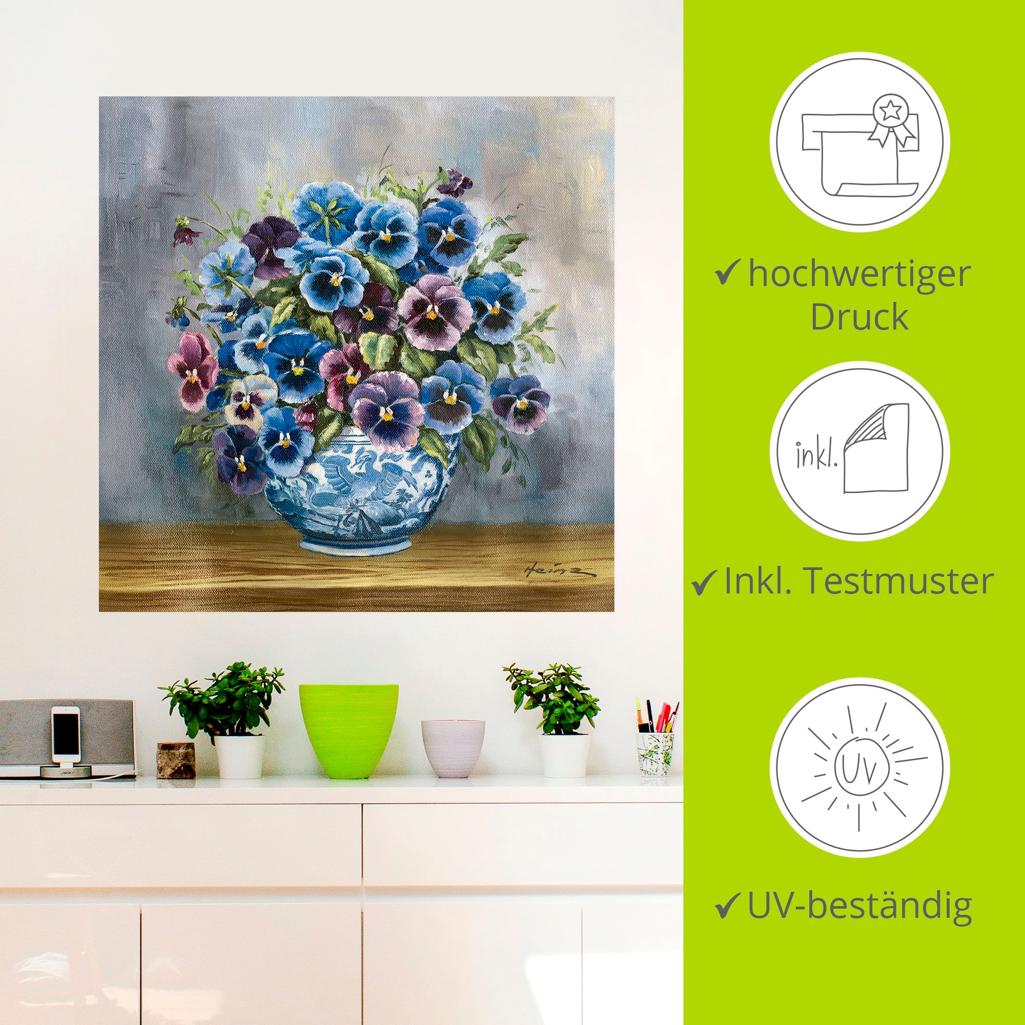 Artland Wandbild »Stiefmütterchen«, Blumenbilder, (1 St.), als Alubild, Outdoorbild, Leinwandbild, Poster, Wandaufkleber