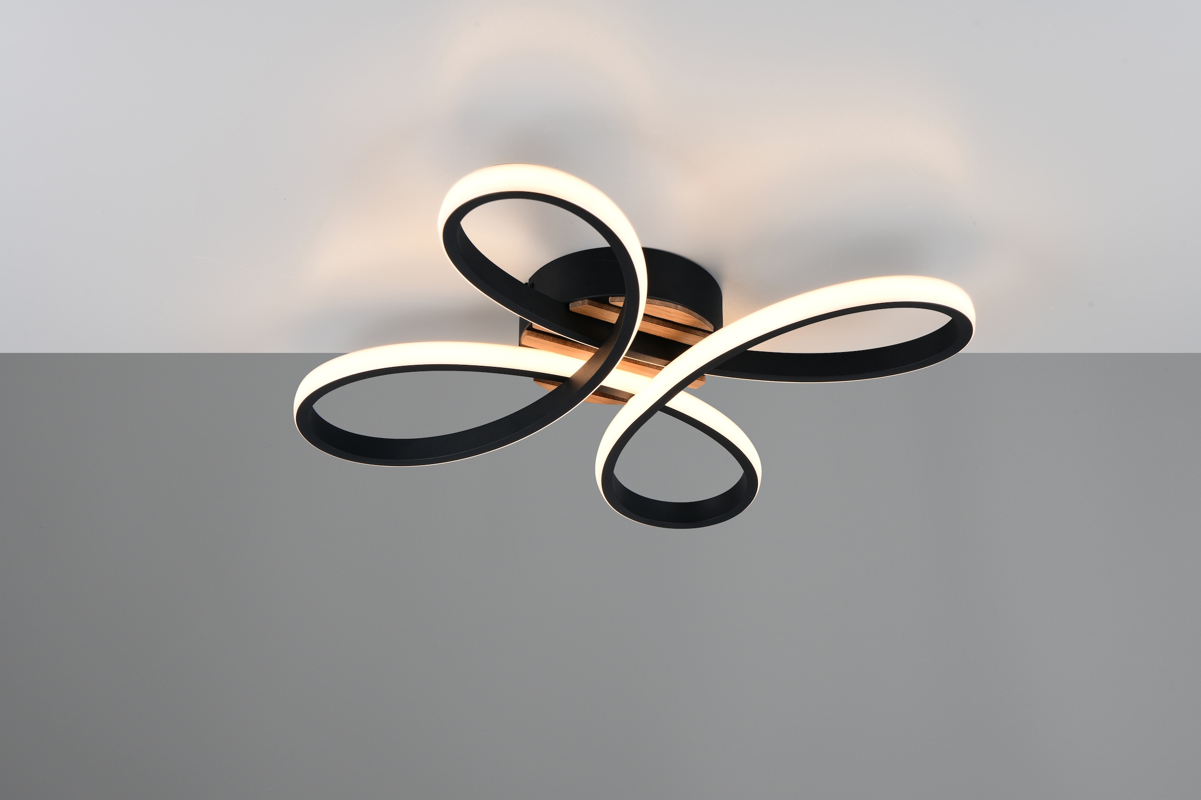 andas LED Deckenleuchte »Unnestad, Deckenlampe mit Fernbedienung dimmbar Nachtlicht Memory«, 1 flammig, Leuchtmittel LED-Board | LED fest integriert, CCT stufenlos warm- bis kaltweiß, Holzelemente in Optik Akustikpaneel