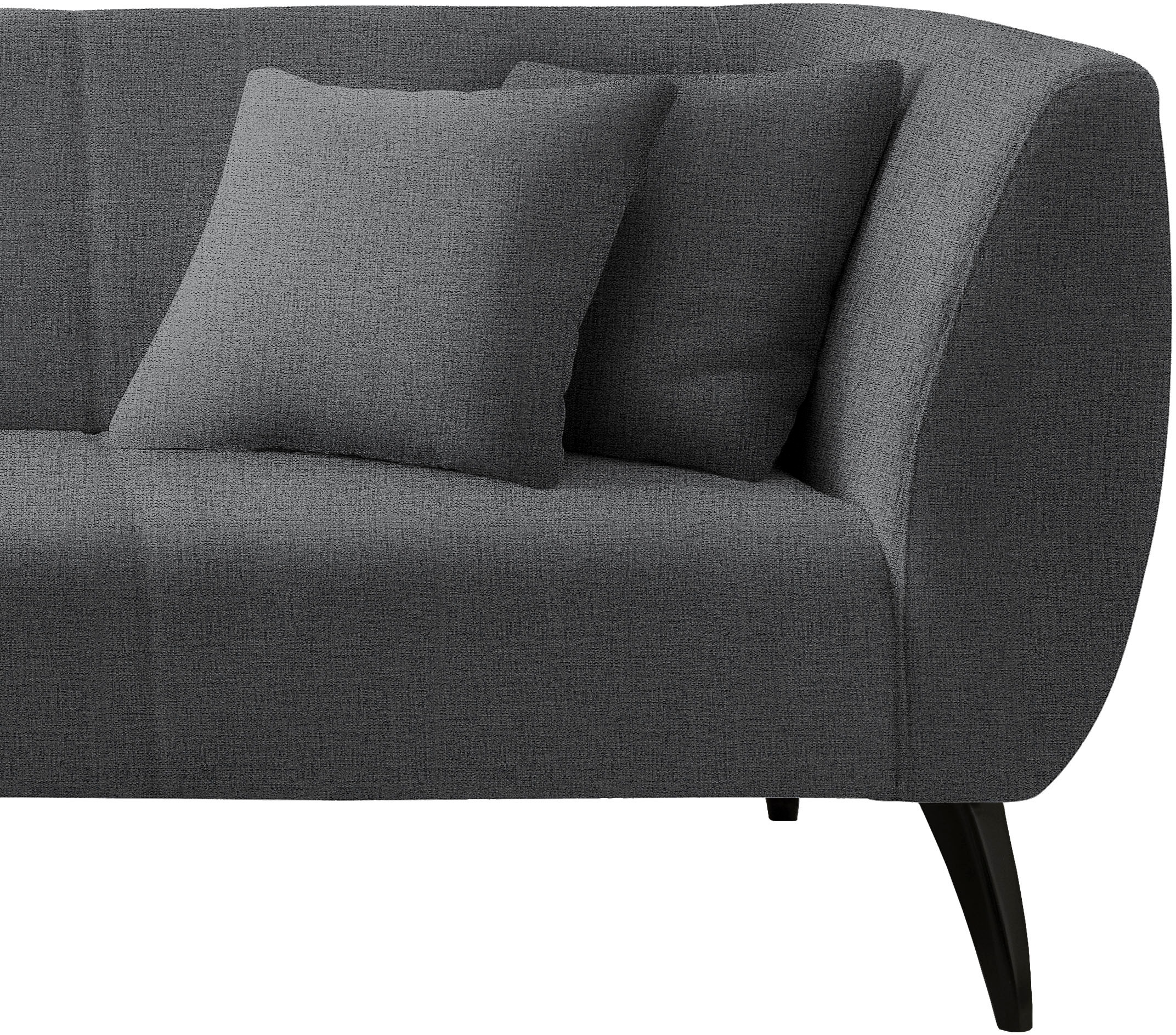 INOSIGN Ecksofa »Colori L-Form«, Holzfußfarbe wählbar, inkl. 4x Zierkissen