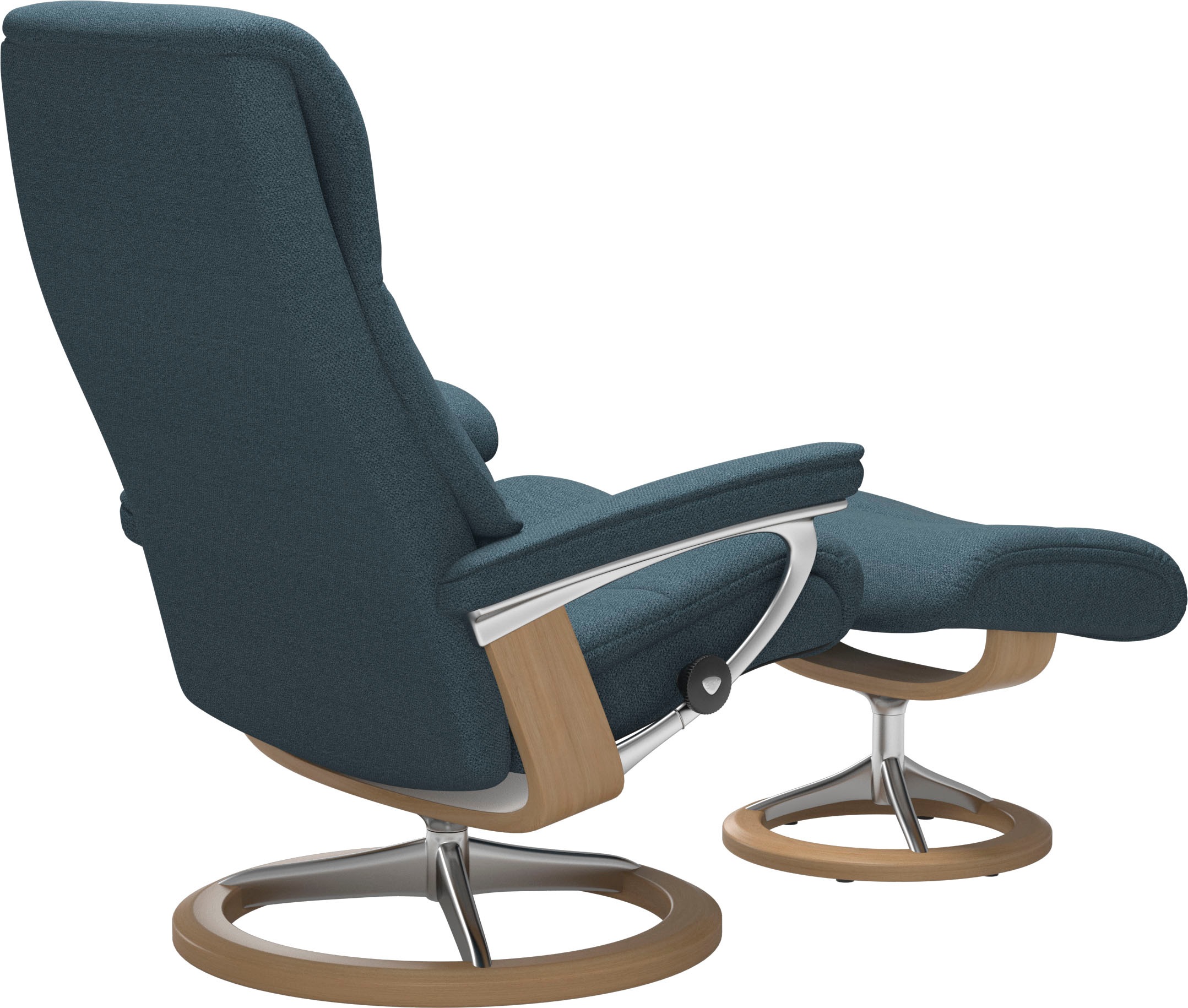 Stressless® Relaxsessel »View«, (Set, Relaxsessel mit Hocker), mit Signature Base, Größe M,Gestell Eiche