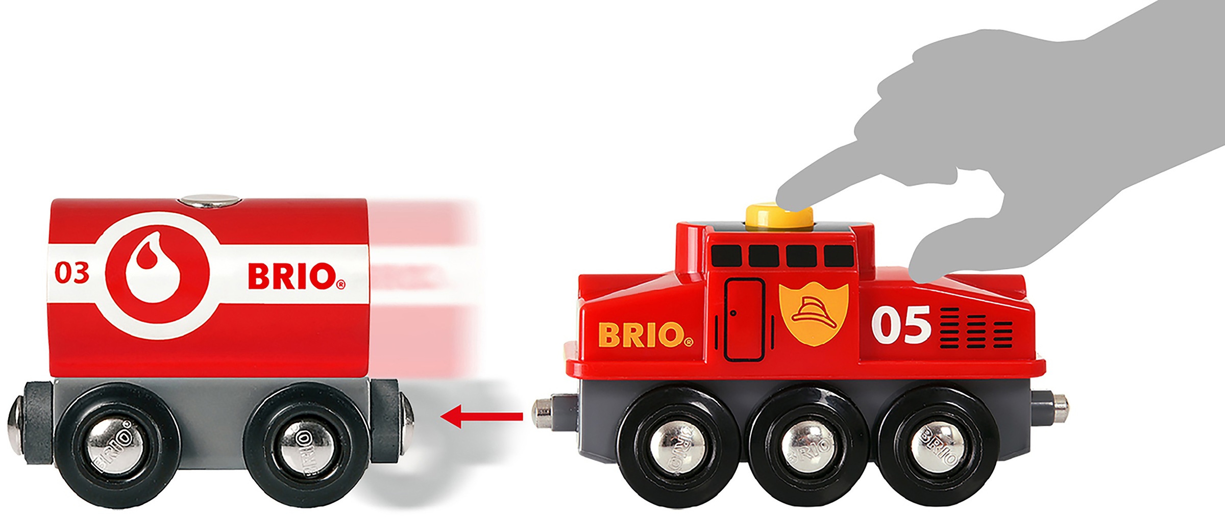BRIO® Spielzeugeisenbahn-Erweiterung »BRIO® WORLD, Polizei und Feuerwehr Set Deluxe«, (Set), mit Licht und Soundfunktion; FSC® - schützt Wald - weltweit