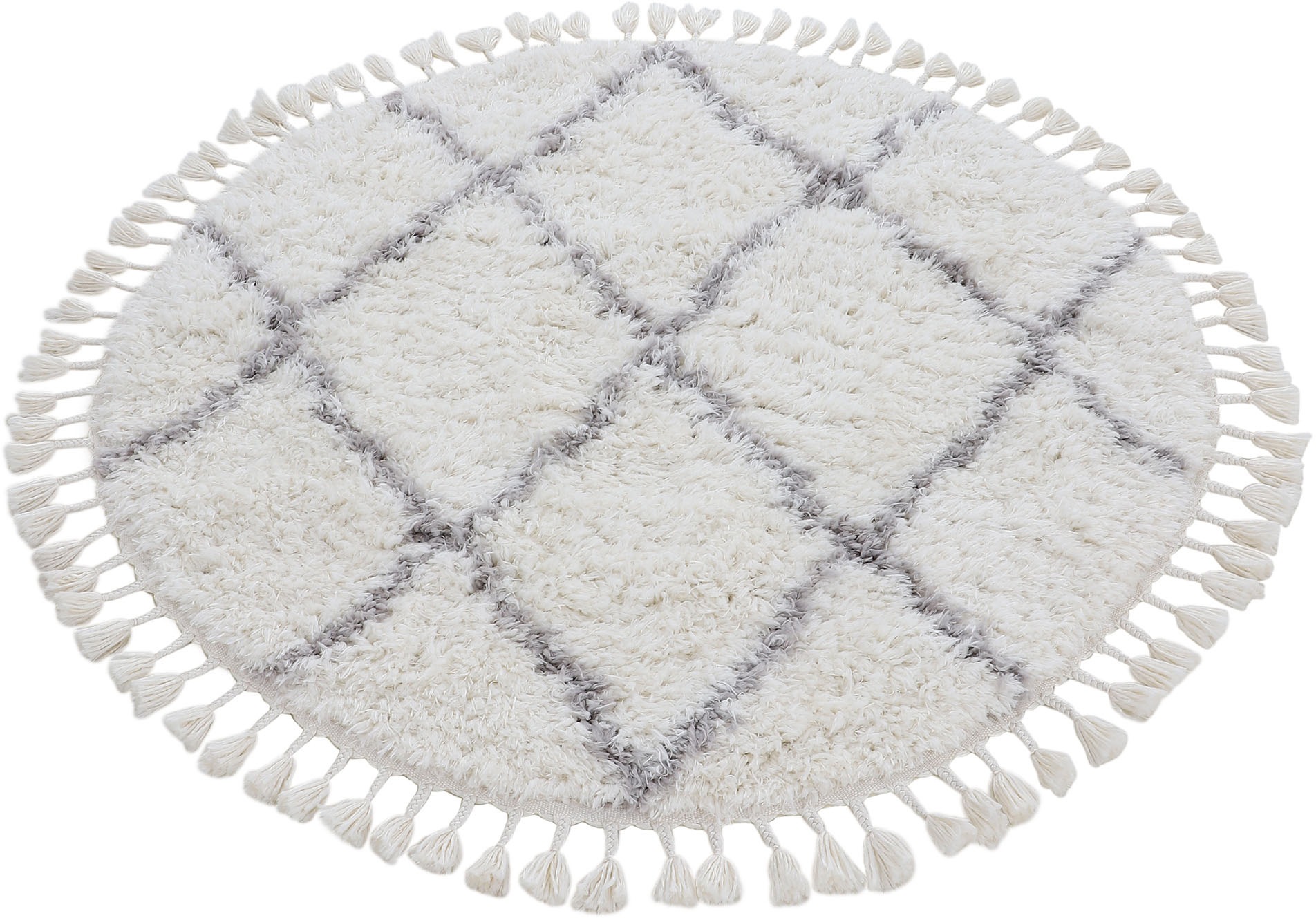 carpetfine Hochflor-Teppich »Eddy«, rund, 30 mm Höhe, Shaggy Langflor mit Fransen, starke Größenauswahl, Wohnzimmer